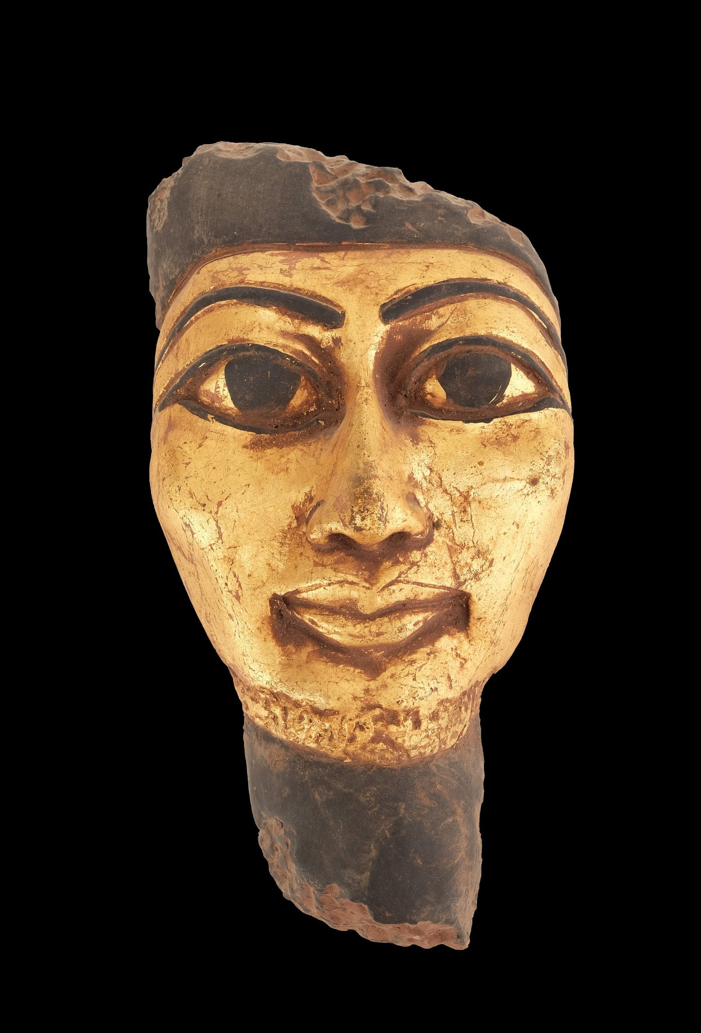 Ancient Egyptian head of Queen Hatshepsut wall hanging a vintage piece made from heavy stone gold leaf hand painted made in Egypt