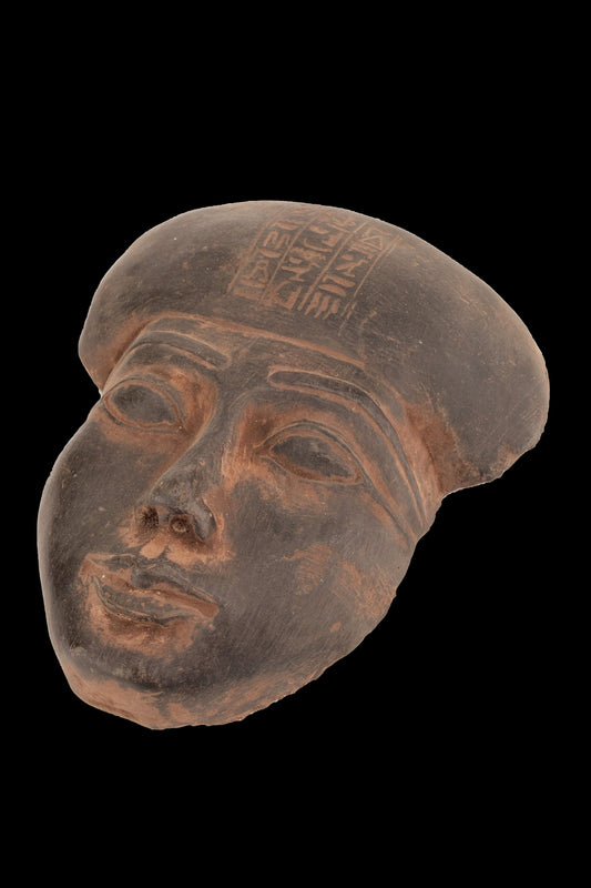 Ancient Egyptian head of Queen Hatshepsut wall hanging a vintage piece made from black heavy stone made in Egypt