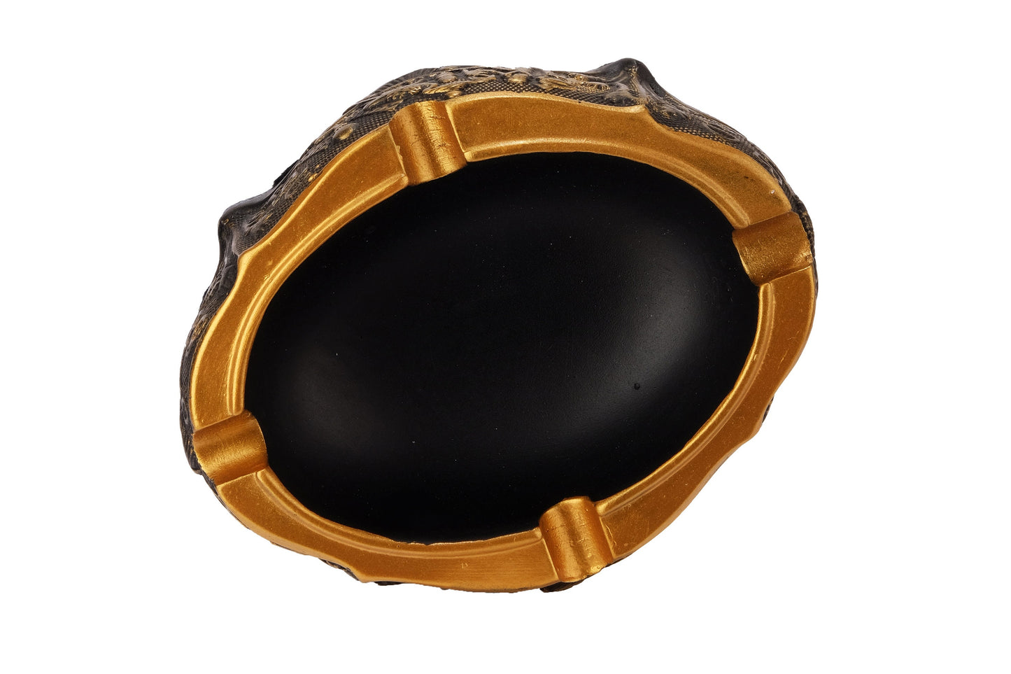 Unique ancient Egyptian Handmade Colorful Oval Ash Tray with golden bronze finish - Made in Egypt