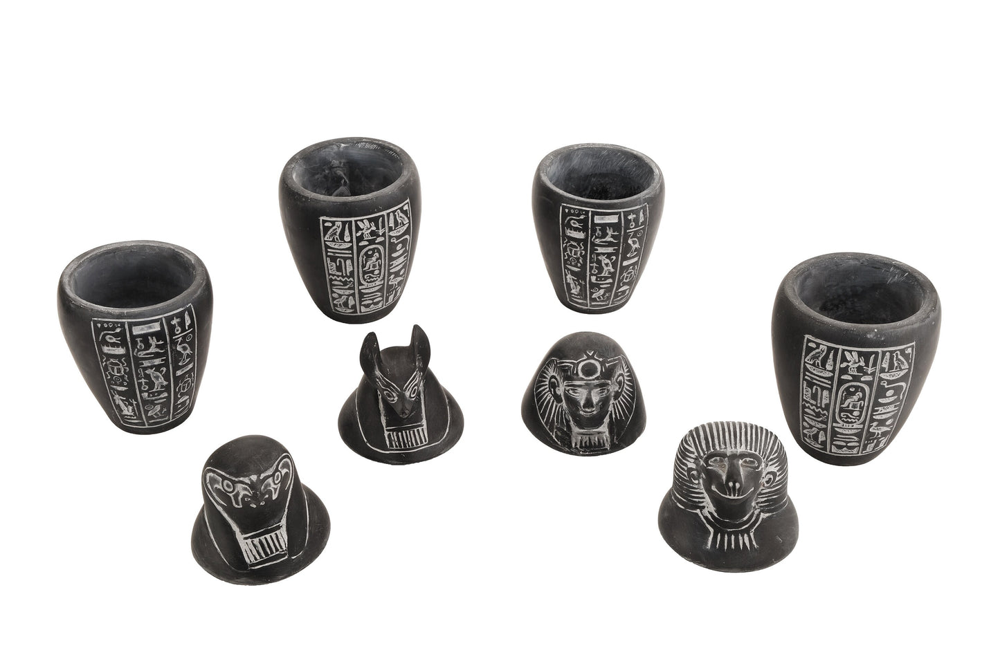 Egyptian Art canopic jars set 4 sons of Horus - made in Egypt