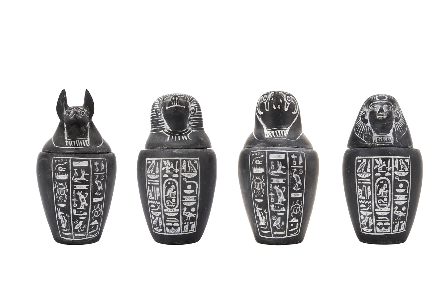 Egyptian Art canopic jars set 4 sons of Horus - made in Egypt