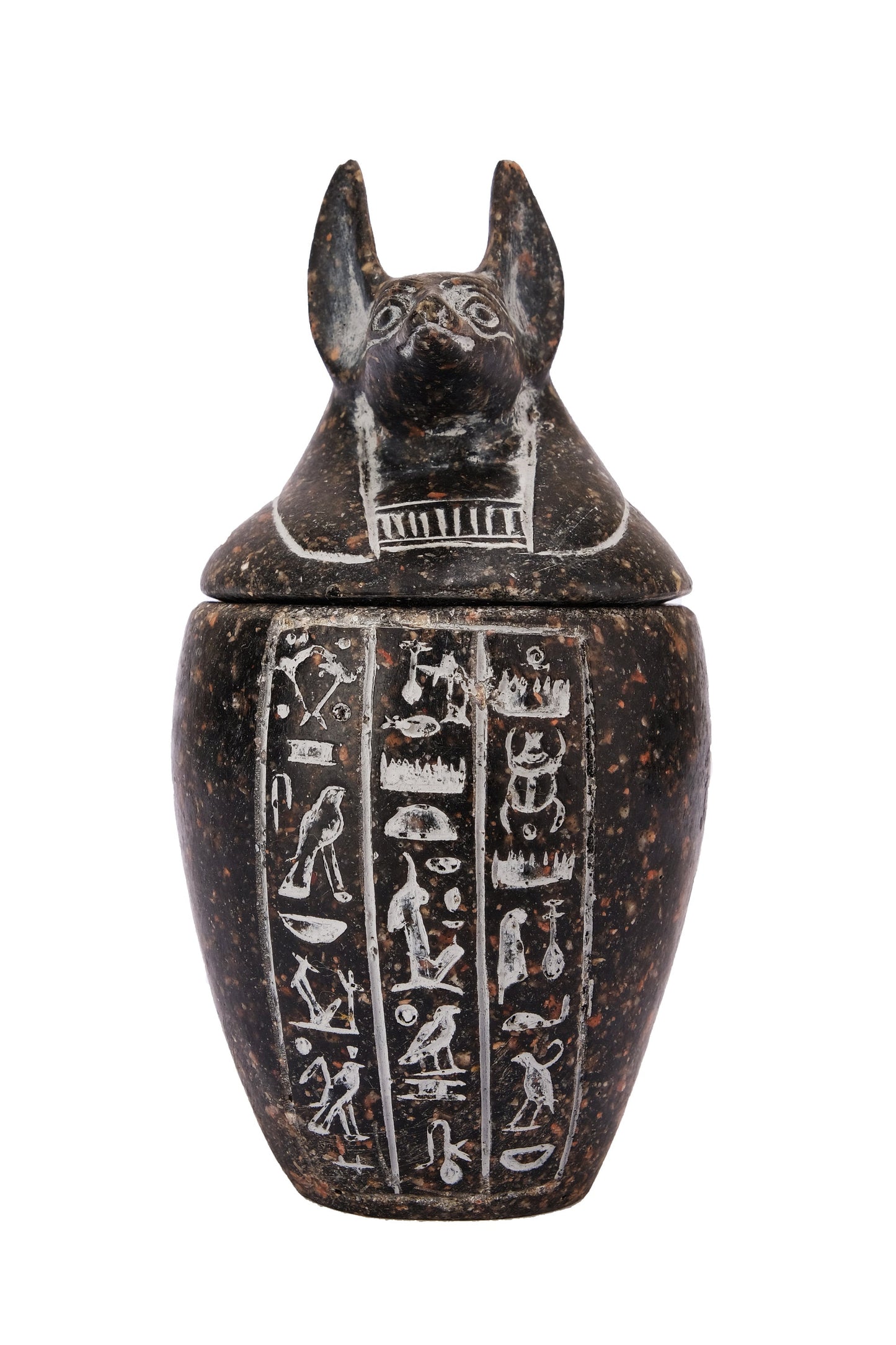Egyptian Art canopic jars set 4 sons of Horus - made of Granite stonee - Made in Egypt