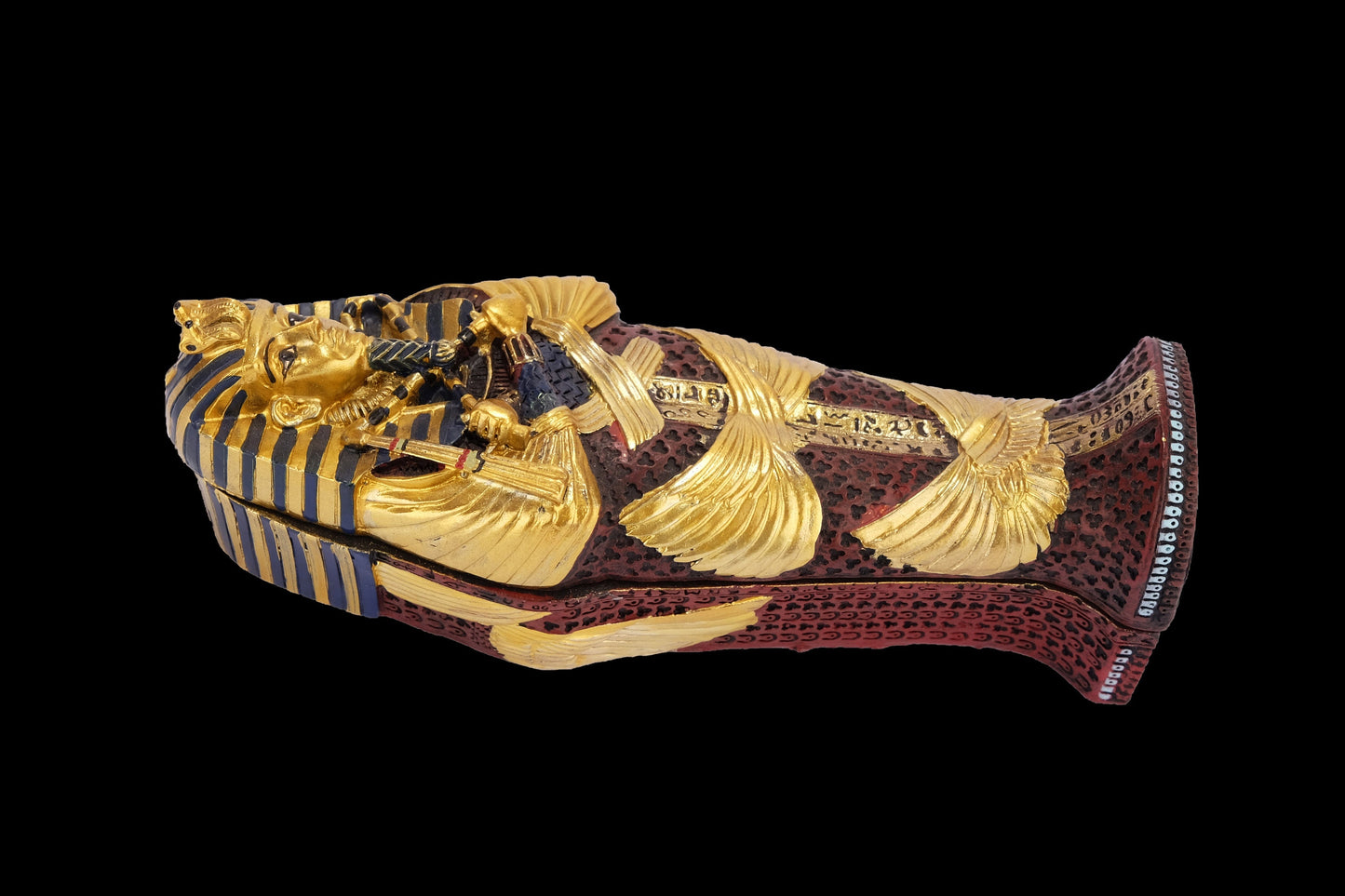 Unique ancient Egyptian King Tutankhamun Sarcophagus small size made from Cold Cast Resin and hand painted made in Egypt