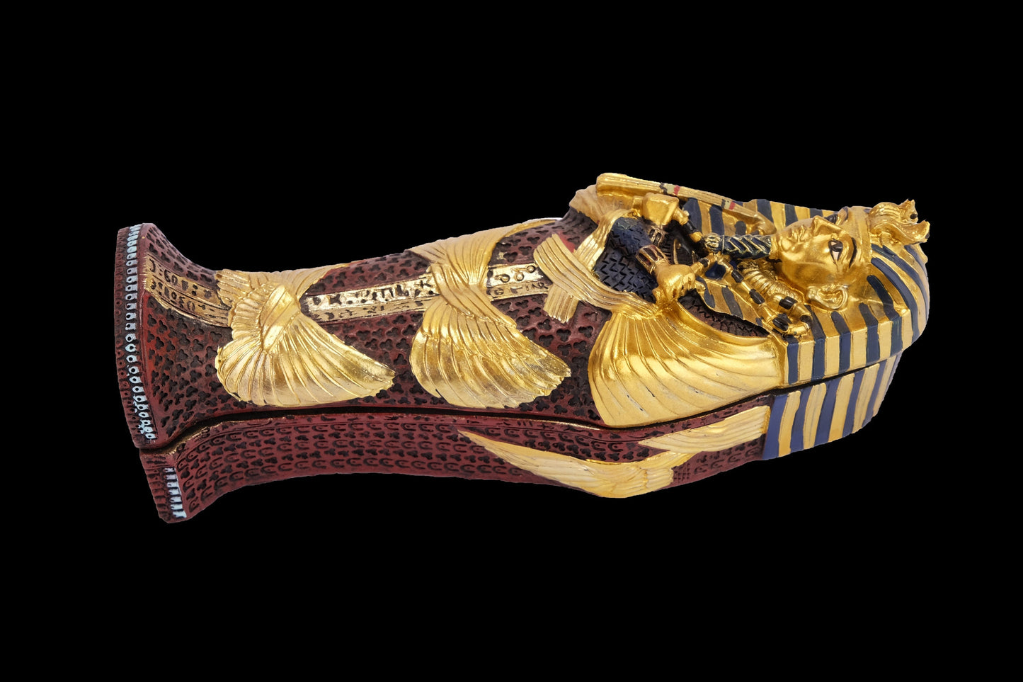 Unique ancient Egyptian King Tutankhamun Sarcophagus small size made from Cold Cast Resin and hand painted made in Egypt