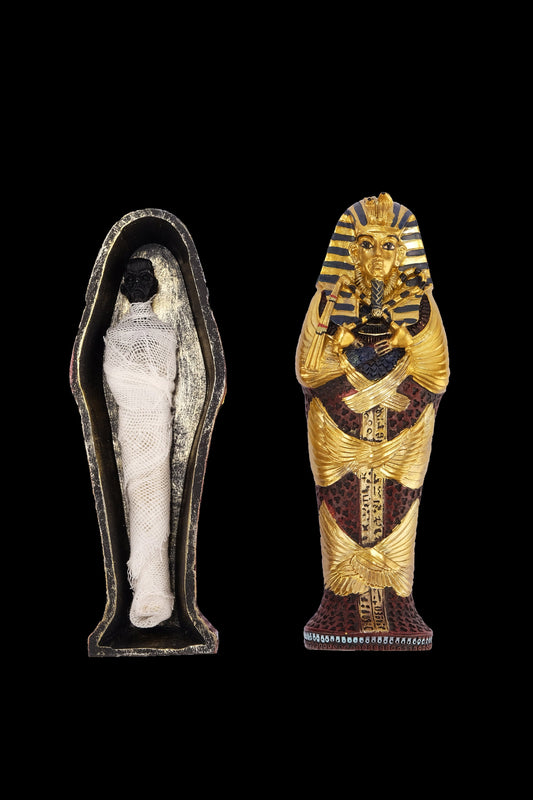 Unique ancient Egyptian King Tutankhamun Sarcophagus small size made from Cold Cast Resin and hand painted made in Egypt