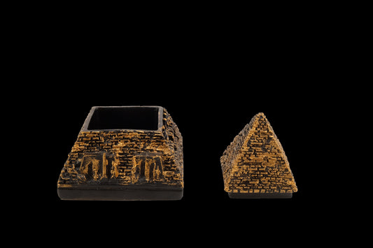 Vintage pyramid Trinket Box - Bronze finish Ancient Egyptian Pyramid Jewelry Box -Desk Box - Egyptian Home Decor