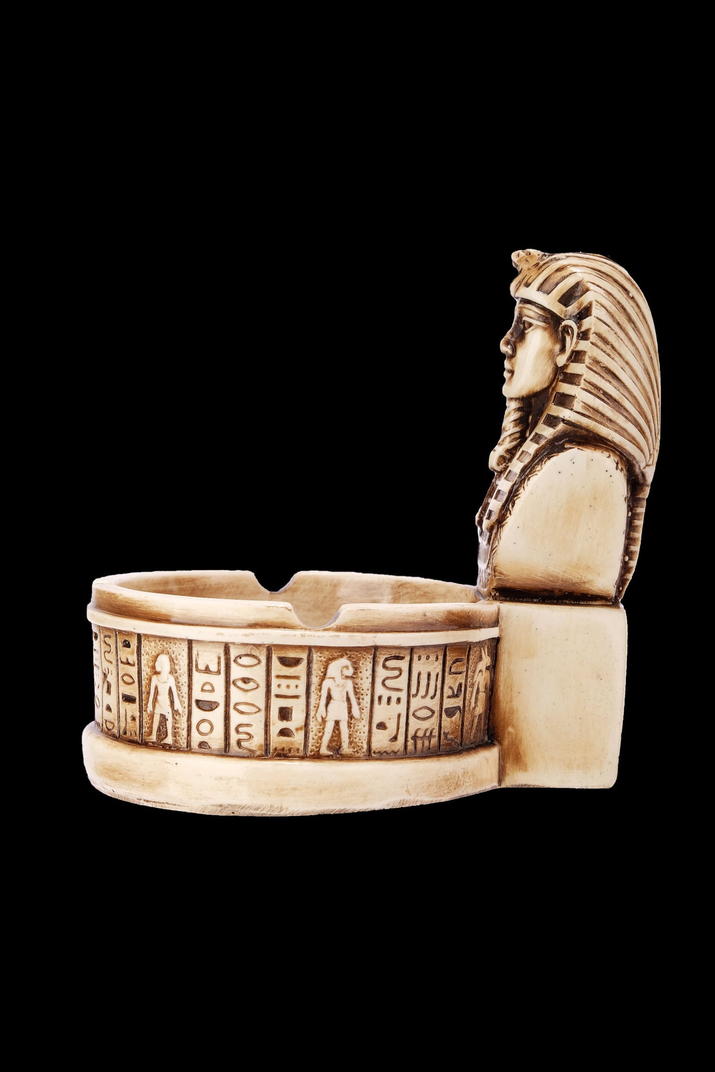 Marvelous King Tutankhamun Ashtray carved with Hieroglyphics and the beautiful color- our item is made with Egyptian soul