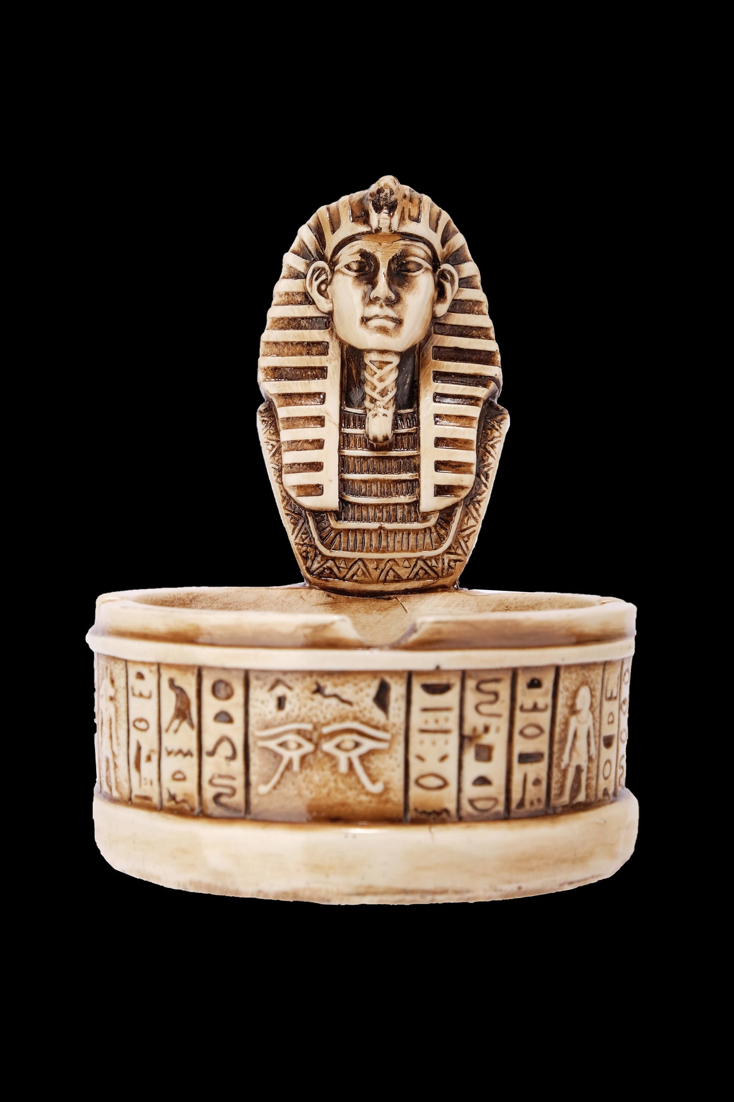 Marvelous King Tutankhamun Ashtray carved with Hieroglyphics and the beautiful color- our item is made with Egyptian soul