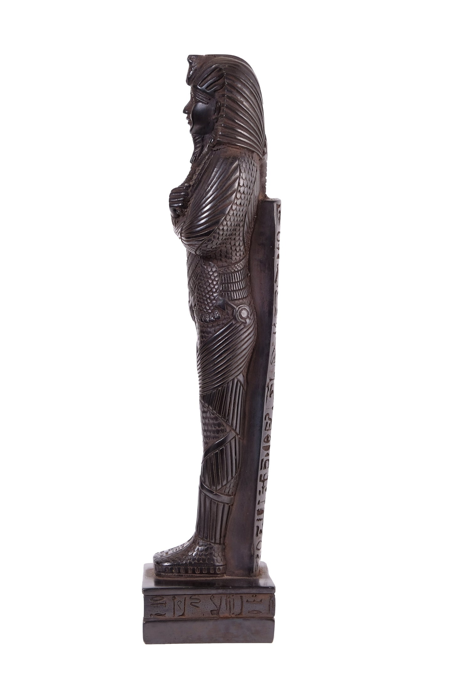 Unique ancient Egyptian statue of king Tutankhamun large black solid stone made in Egypt