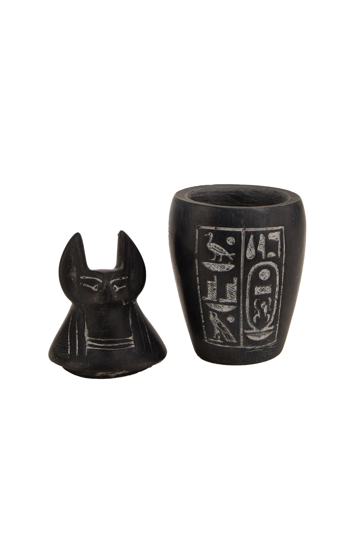 Sons of Horus Egyptian Art Canopic jars gray stone made in Egypt