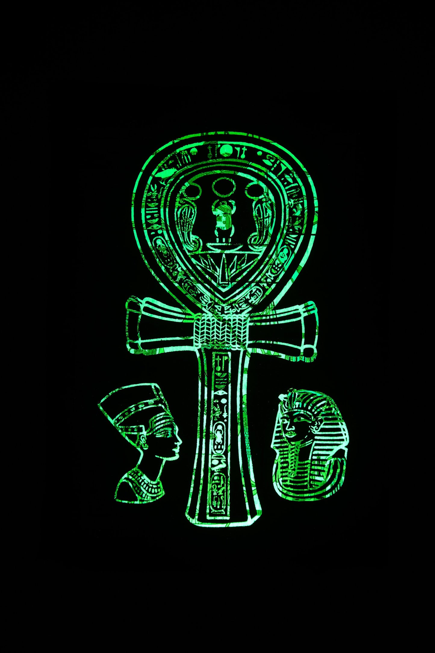 Ancient Egyptian papyrus of Egypt Map Glow in the dark