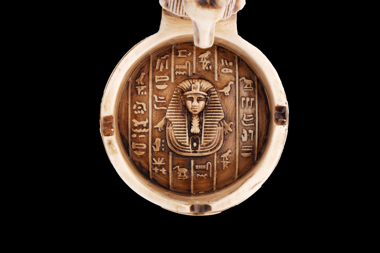 Marvelous Anubis Ashtray carved with Egyptian Hieroglyphics and the beautiful color- our item is made with Egyptian soul