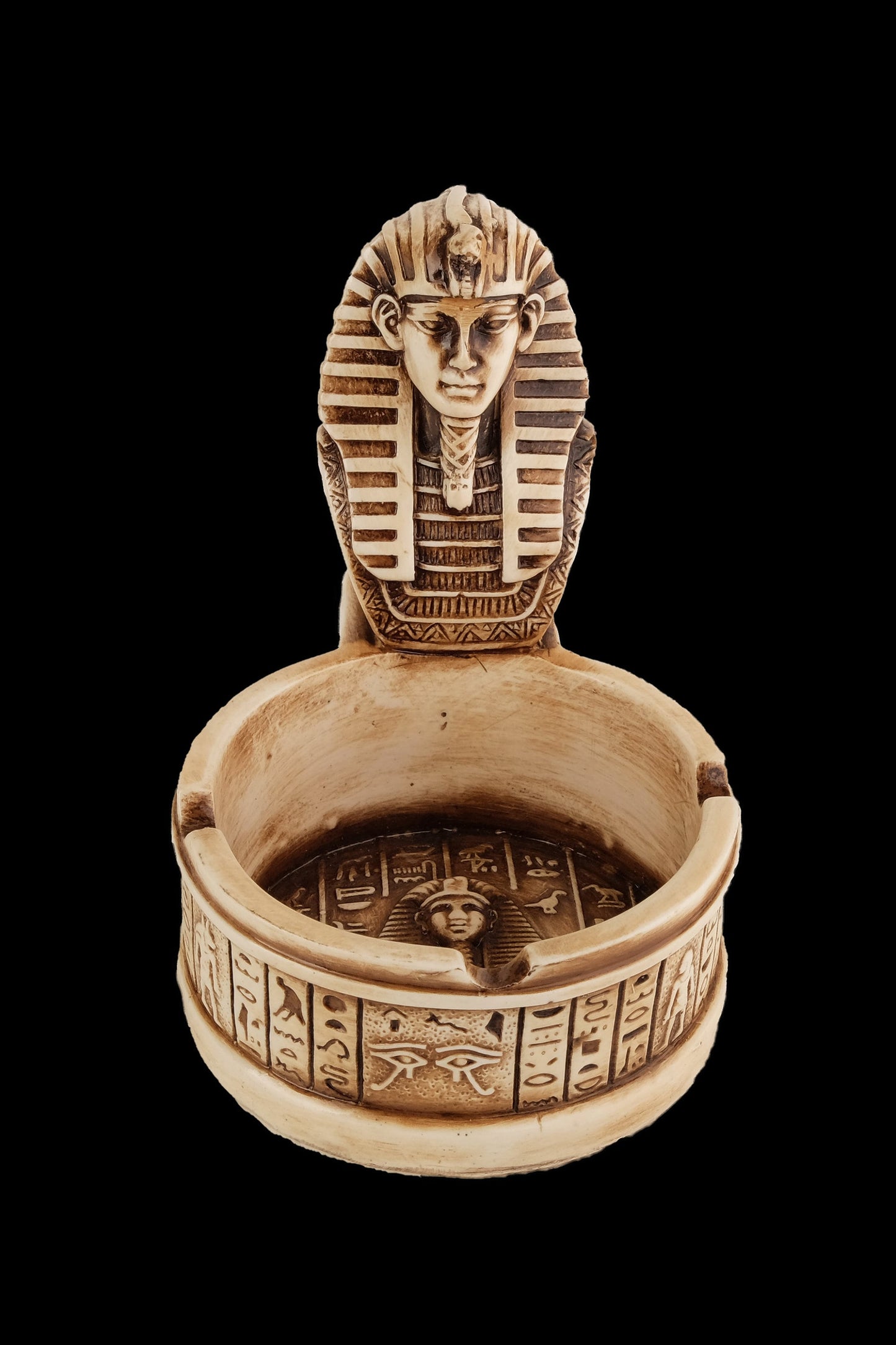 Marvelous King Tutankhamun Ashtray carved with Hieroglyphics and the beautiful color- our item is made with Egyptian soul