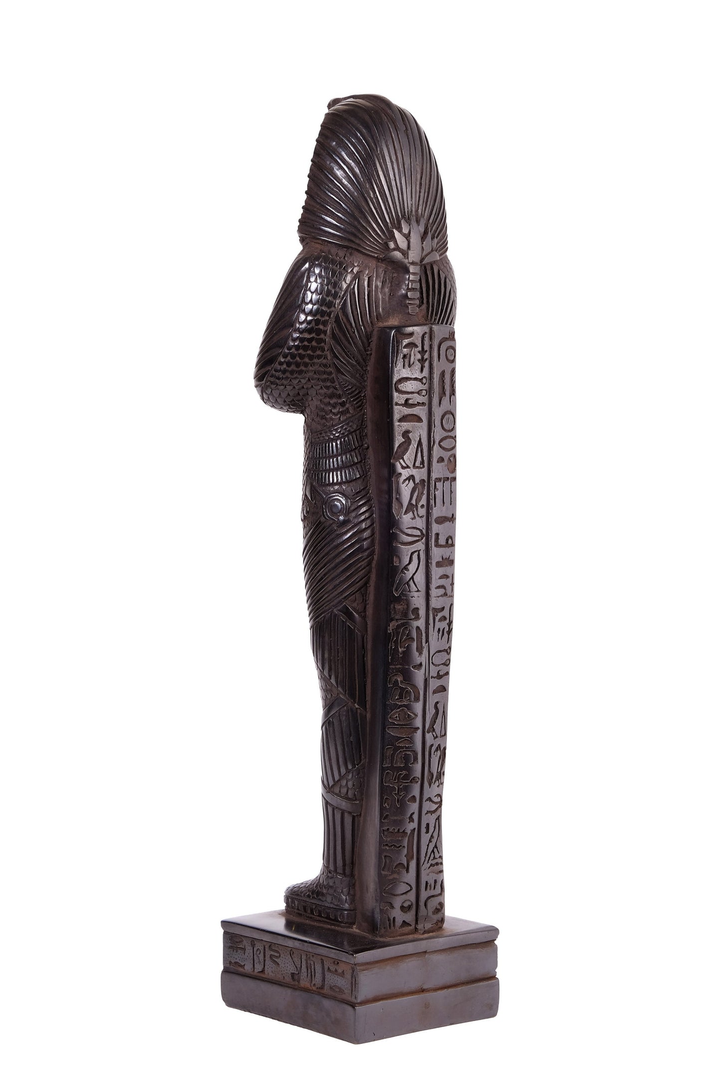 Unique ancient Egyptian statue of king Tutankhamun large black solid stone made in Egypt