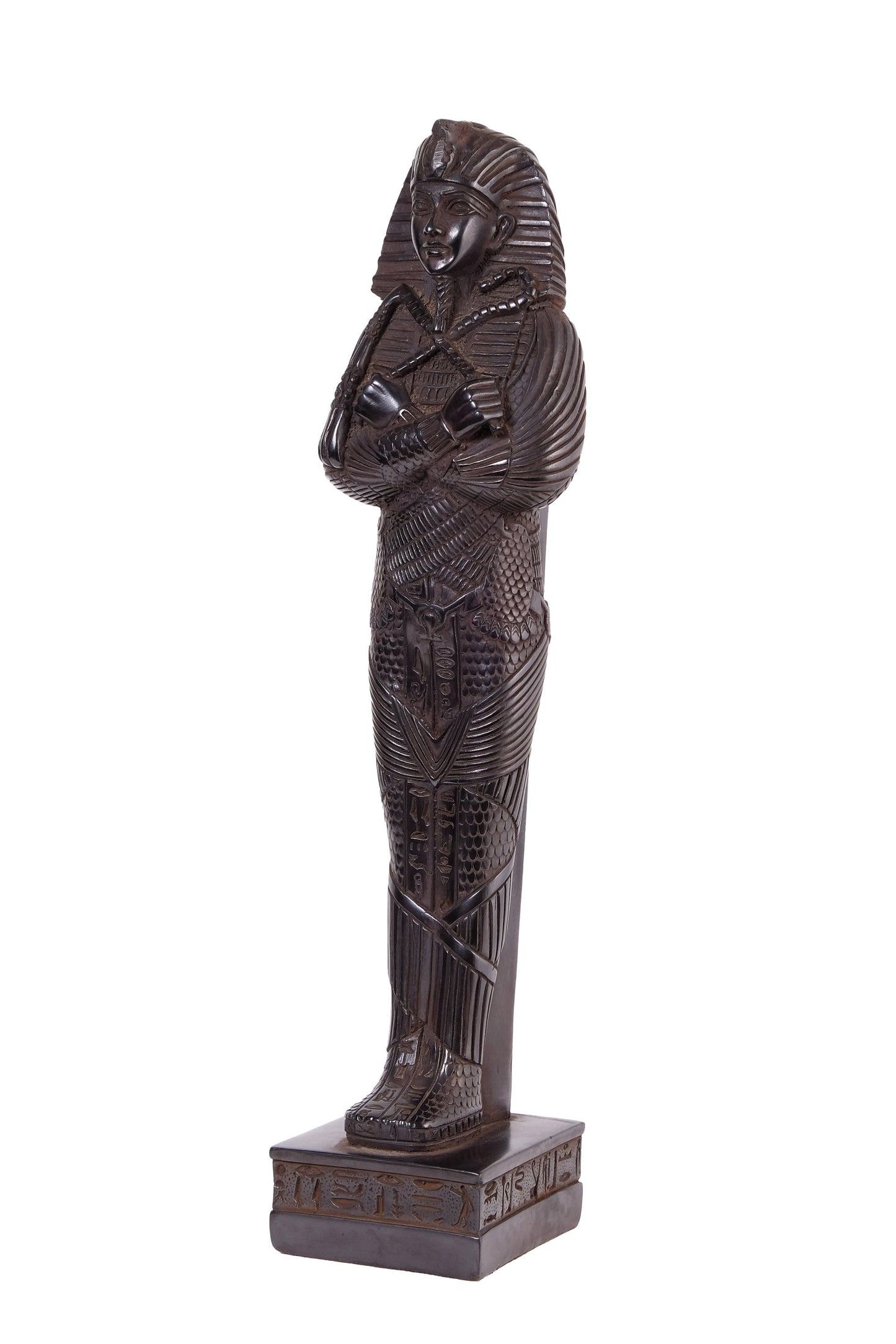 Unique ancient Egyptian statue of king Tutankhamun large black solid stone made in Egypt