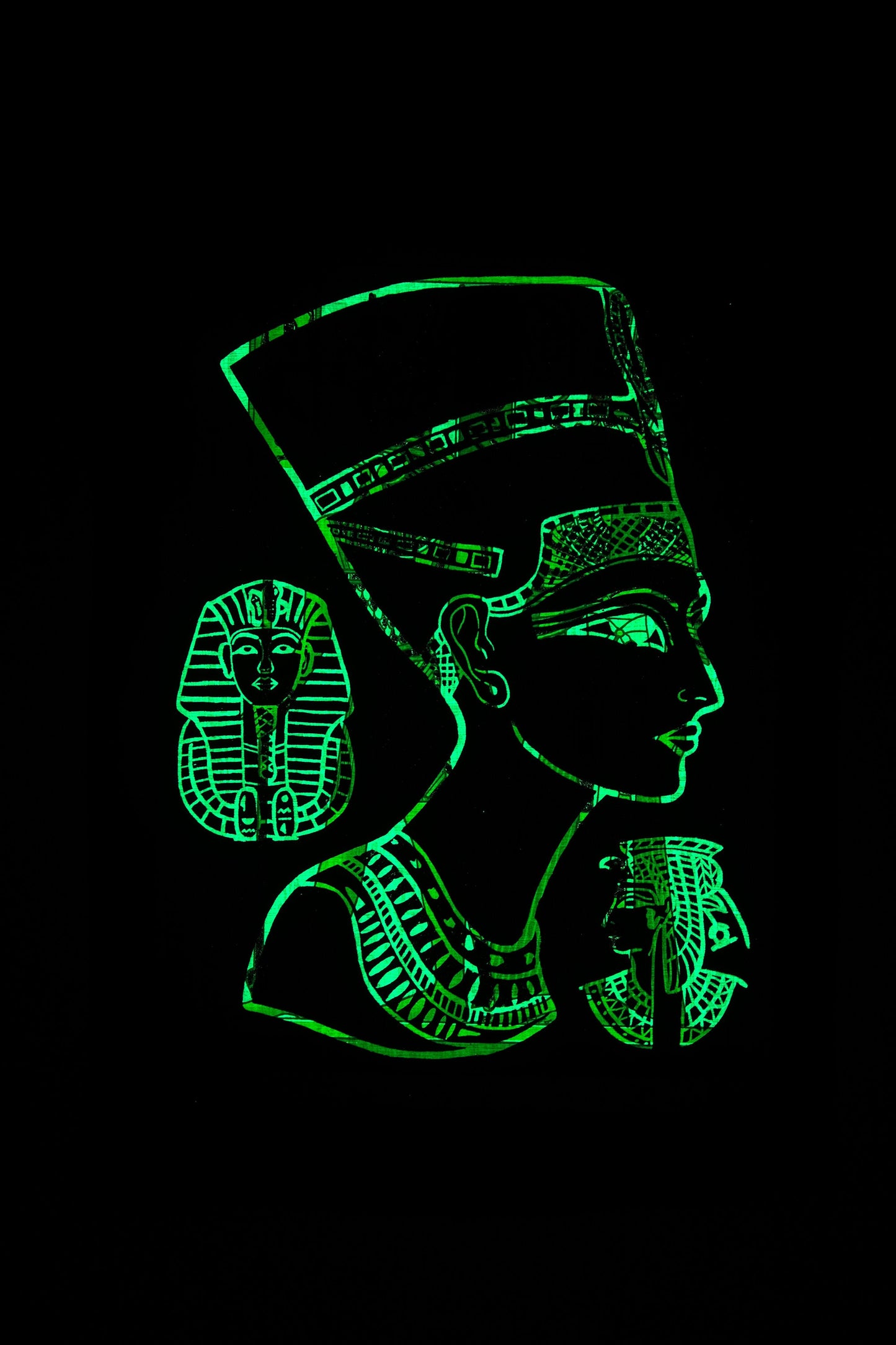 Ancient Egyptian papyrus Glow in the Dark of God Horus Leading Queen Nefertari into the afterlife