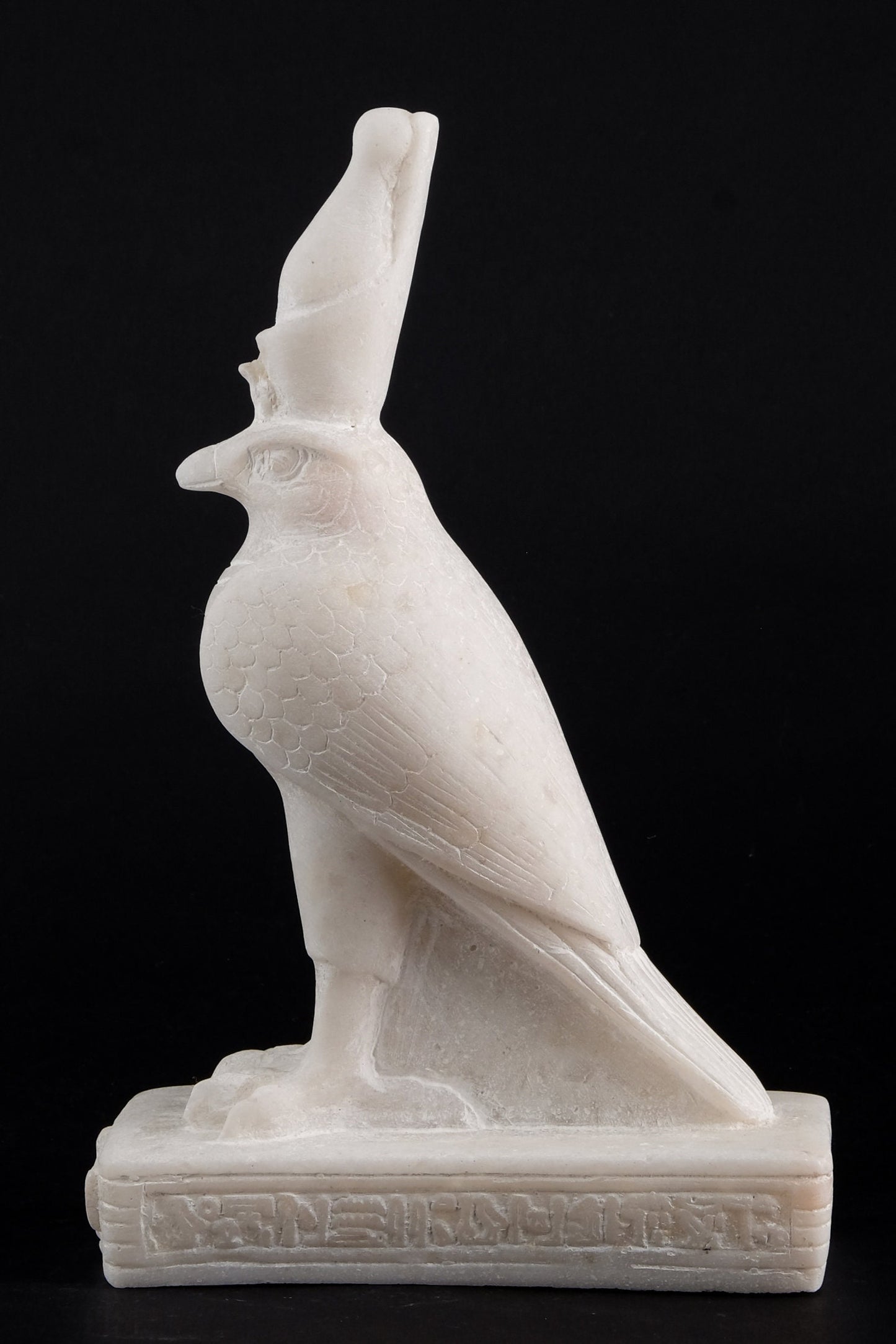 Ancient Egyptian Falcon Bird God Horus statue sculpture white marble stone made in Egypt