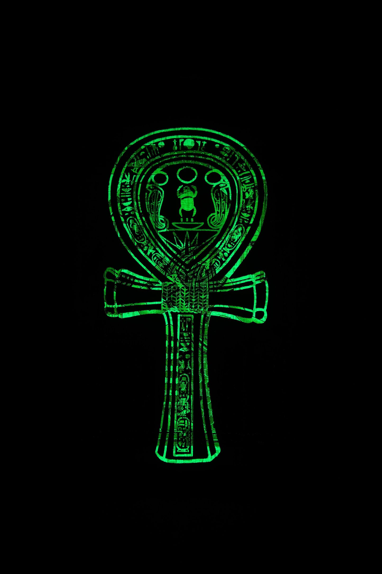 Egyptian papyrus Glow in the dark of God Ra Horakhty with Queen Cleopatra