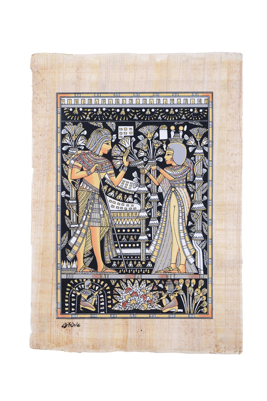 Ancient Egyptian papyrus 30 x 40cm of Ancient Egyptian Pharaonic Marriage Glow in the dark - made in Egypt with Authentic papyrus Leaves