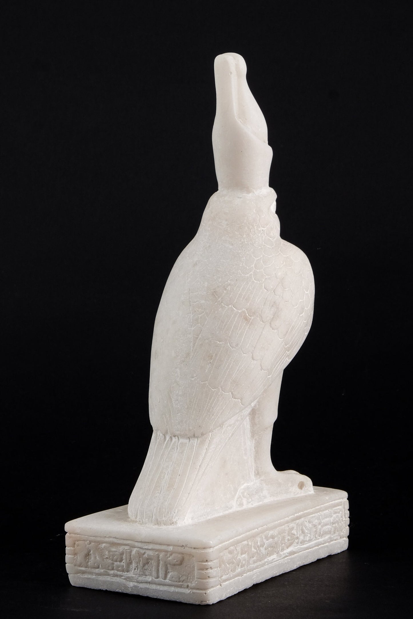 Ancient Egyptian Falcon Bird God Horus statue sculpture white marble stone made in Egypt