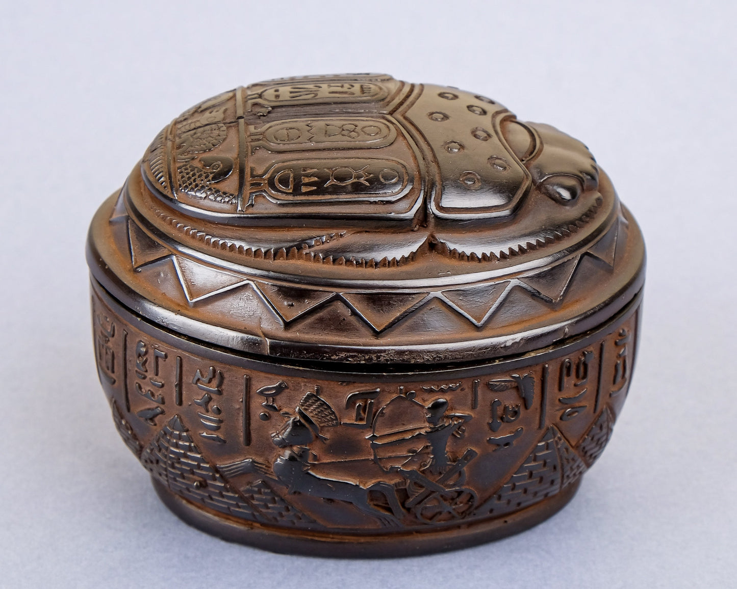 Fantastic Unique Ancient Egyptian Art Scarab as a Jewelry Box - Heavy black stone made in Egypt