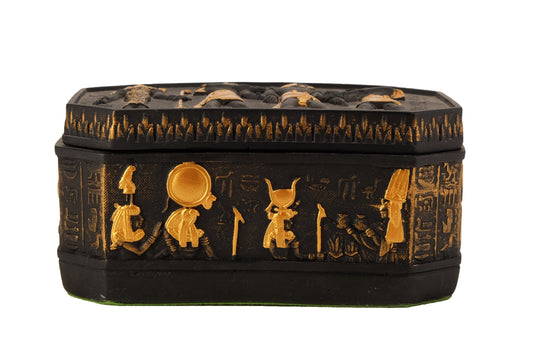 Unique Ancient Egyptian Art Box Heavy decorative inscriptions pharaonic unique painted colored made in Egypt