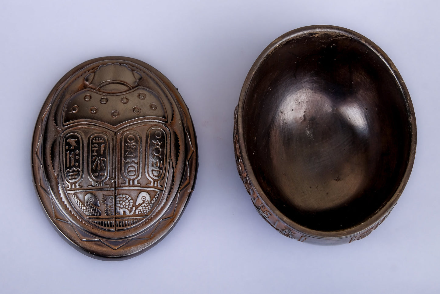 Fantastic Unique Ancient Egyptian Art Scarab as a Jewelry Box - Heavy black stone made in Egypt