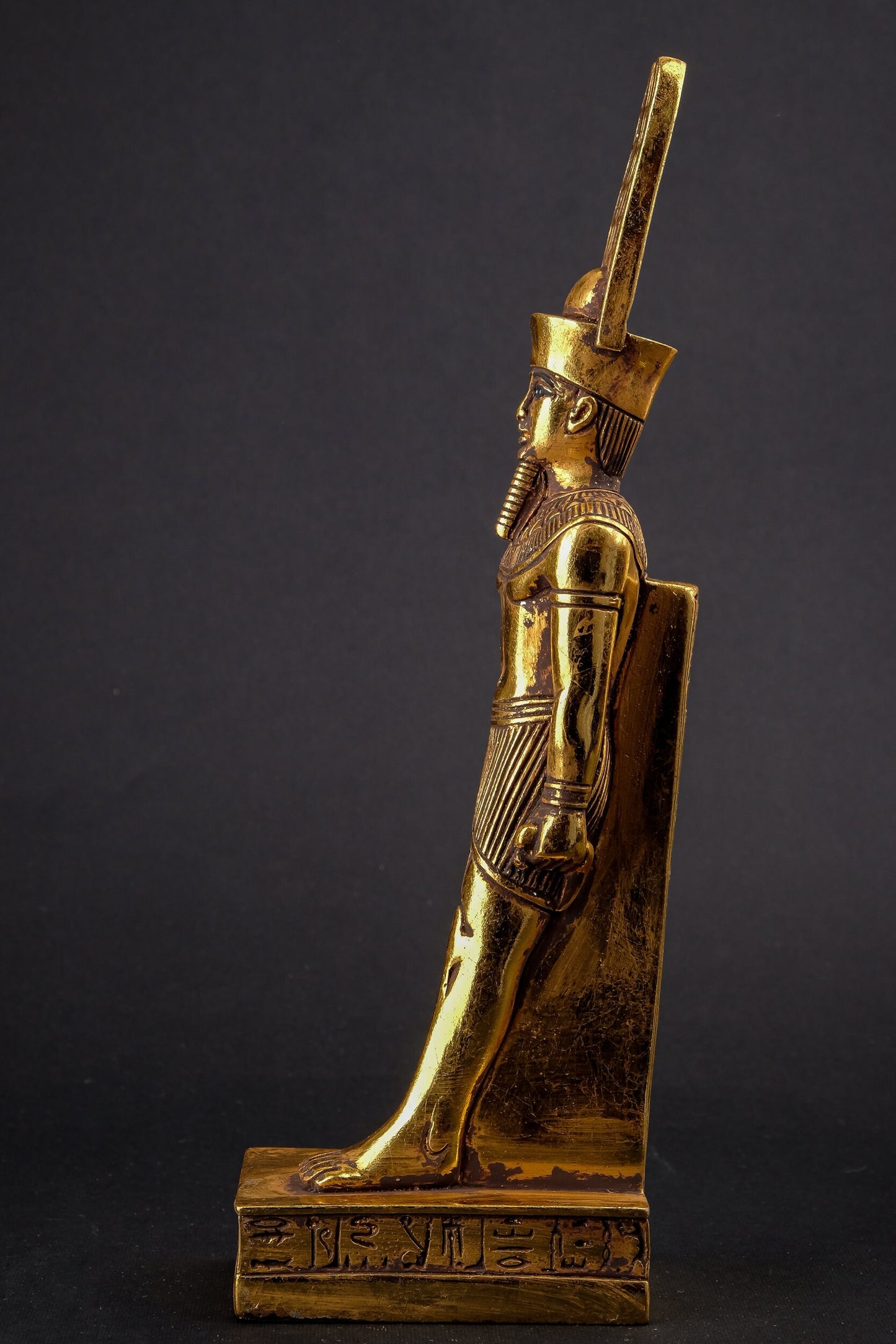 Statue of Egyptian Art Amun Ra symbol of the air unique heavy stone gold leaf hand painted Made in Egypt