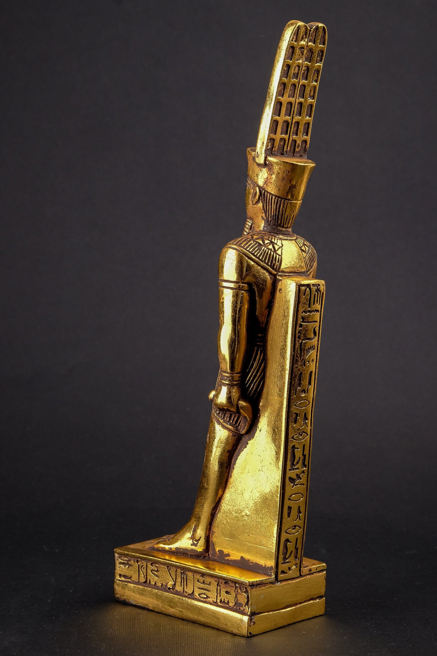 Statue of Egyptian Art Amun Ra symbol of the air unique heavy stone gold leaf hand painted Made in Egypt