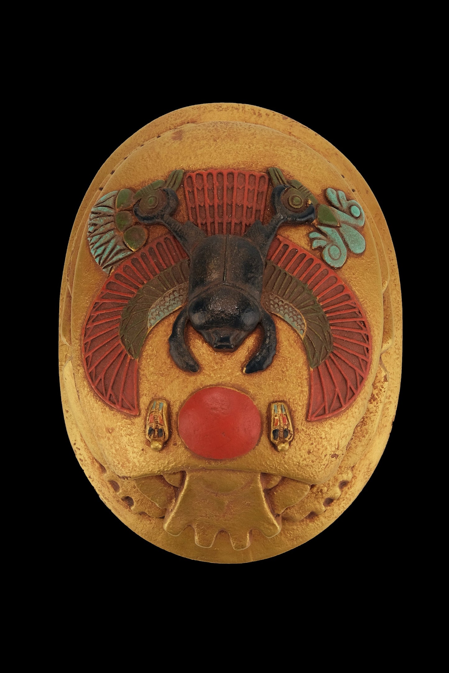 Unique Ancient Egyptian Sacred Scarab winged unique painted colored made in Egypt