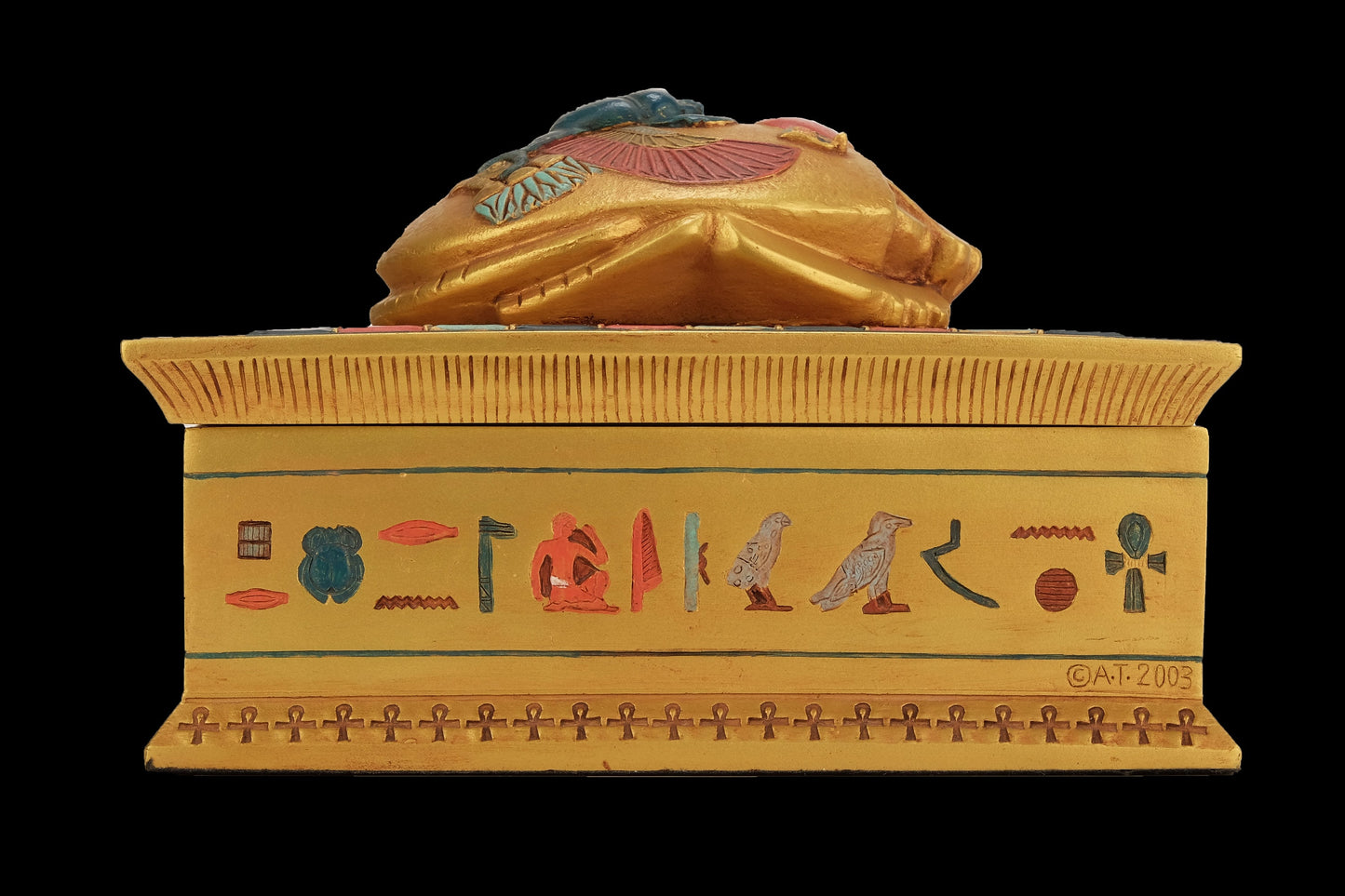 Unique Ancient Egyptian Art Box Heavy decorative Unique painted colored made in Egypt