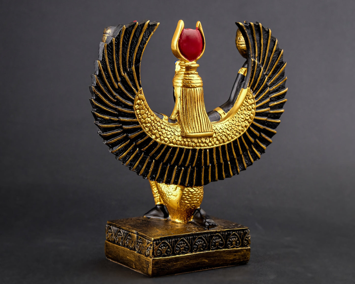 Isis Wings Goddess Figurine unique hand painted colored Egyptian art made in Egypt