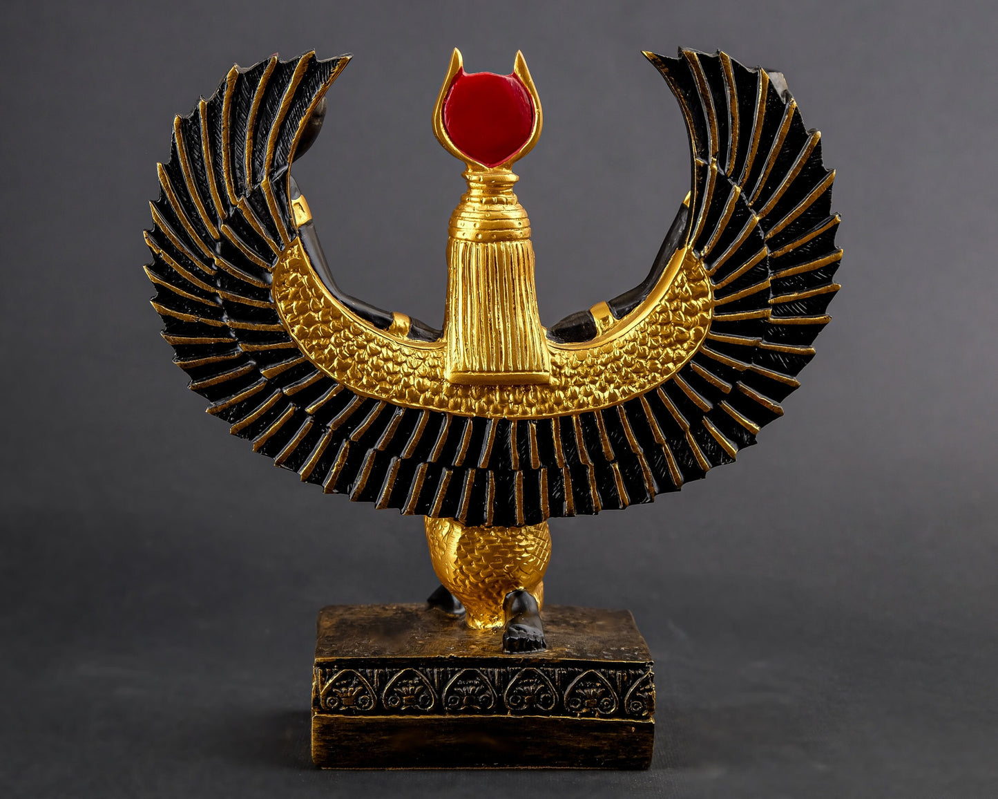 Isis Wings Goddess Figurine unique hand painted colored Egyptian art made in Egypt