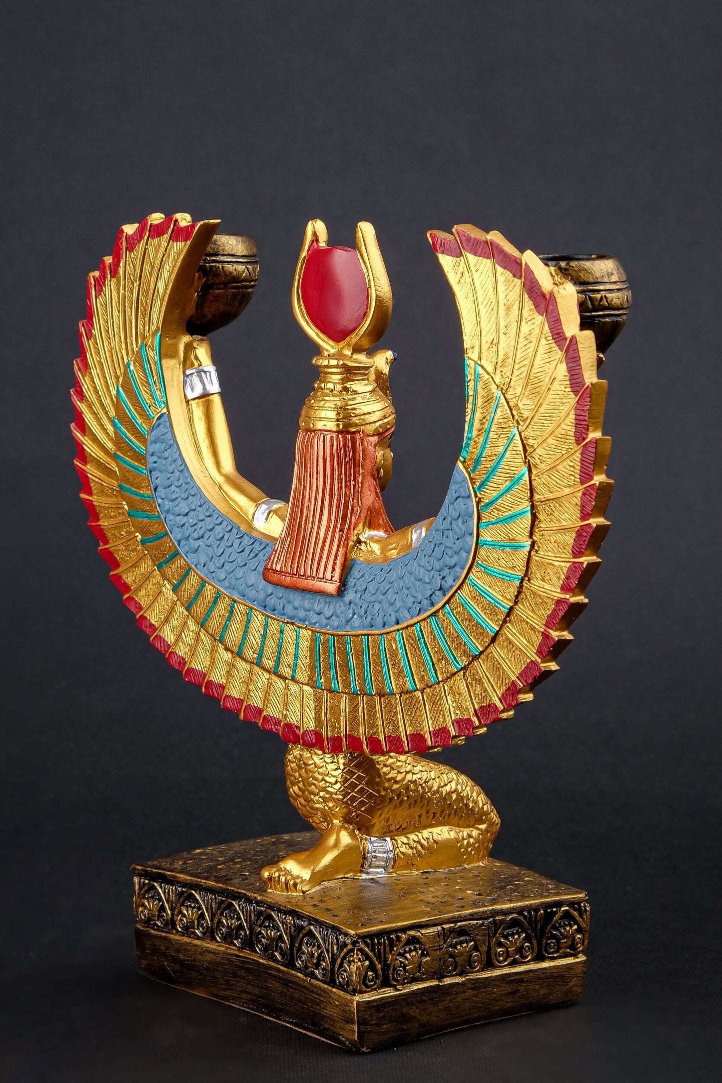 Isis Wings Goddess Figurine hand painted Egyptian art made in Egypt