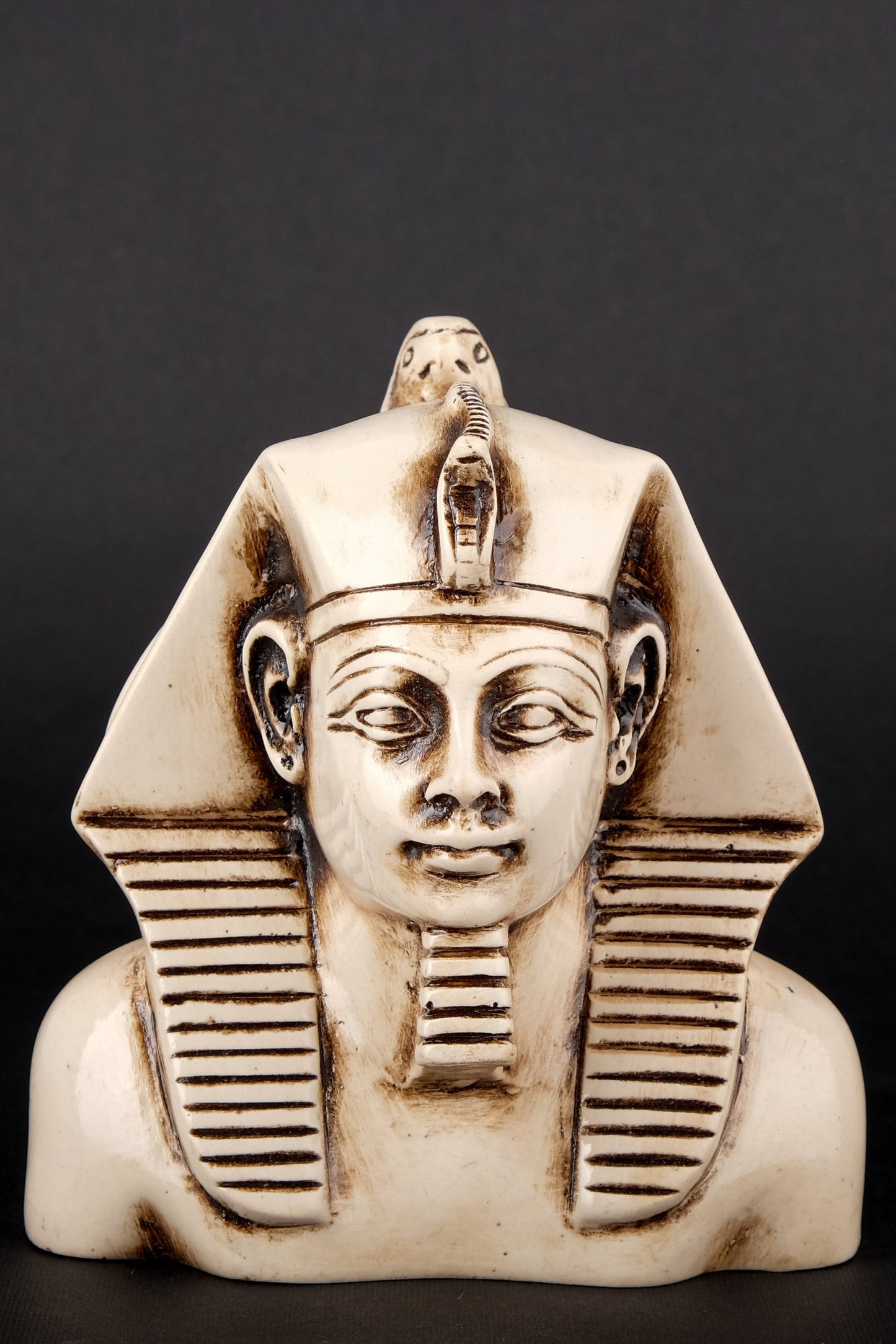 ancient Egyptian bust of King Khafre with a Falcon on his head heavy solid stone made in Egypt