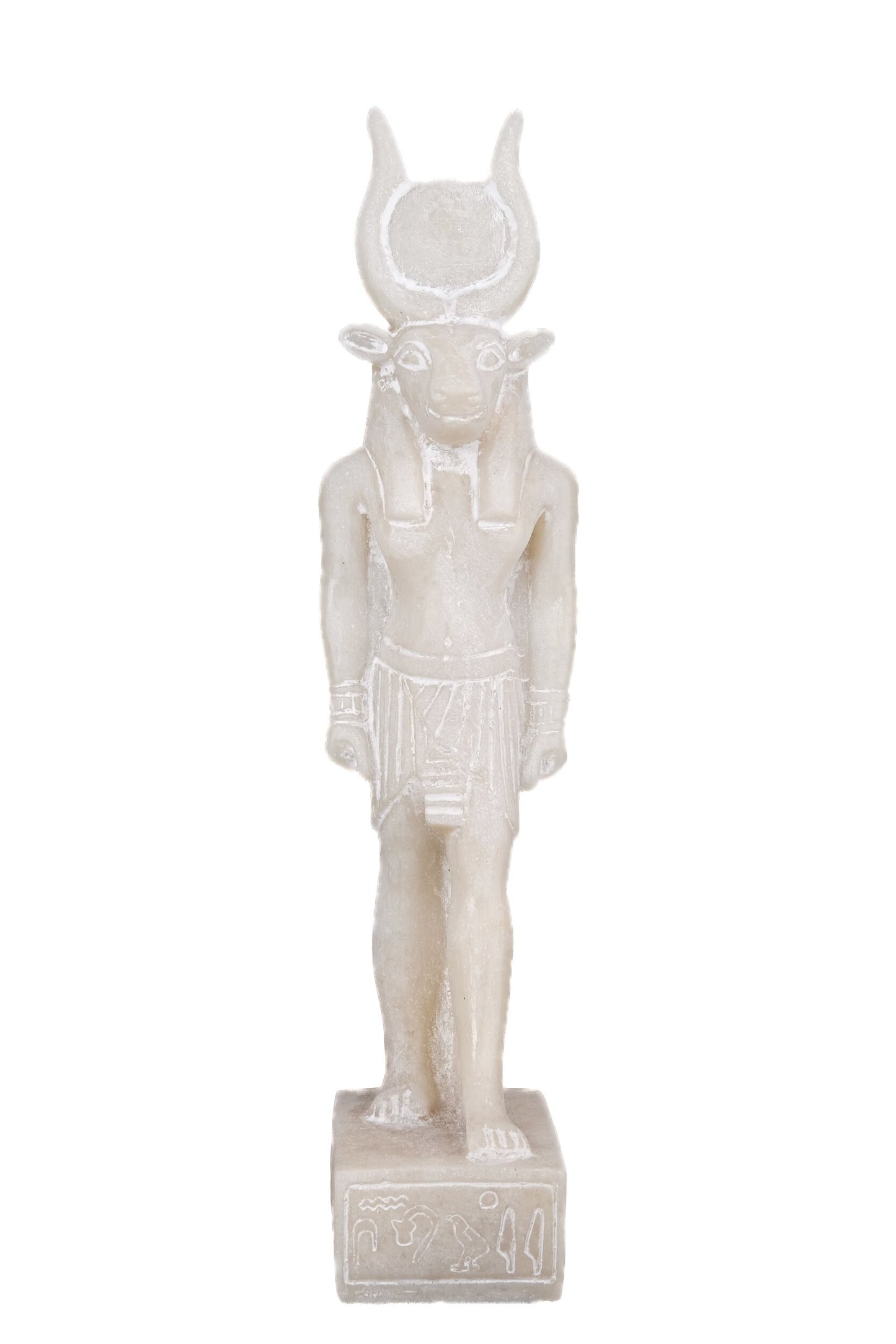 Vintage Ancient Egyptian statue of Hathor white sculpture marble stone made in Egypt