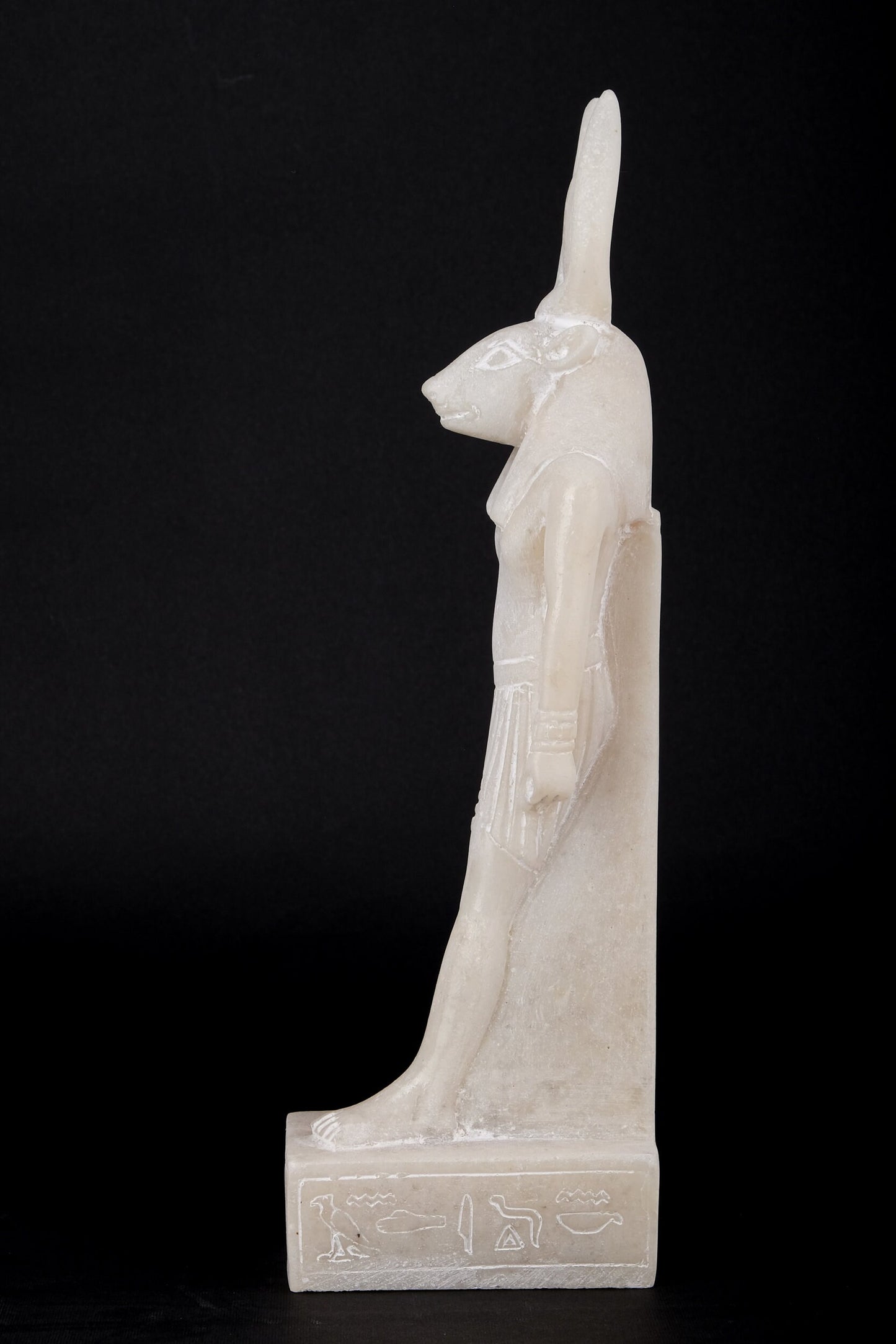 Vintage Ancient Egyptian statue of Hathor white sculpture marble stone made in Egypt