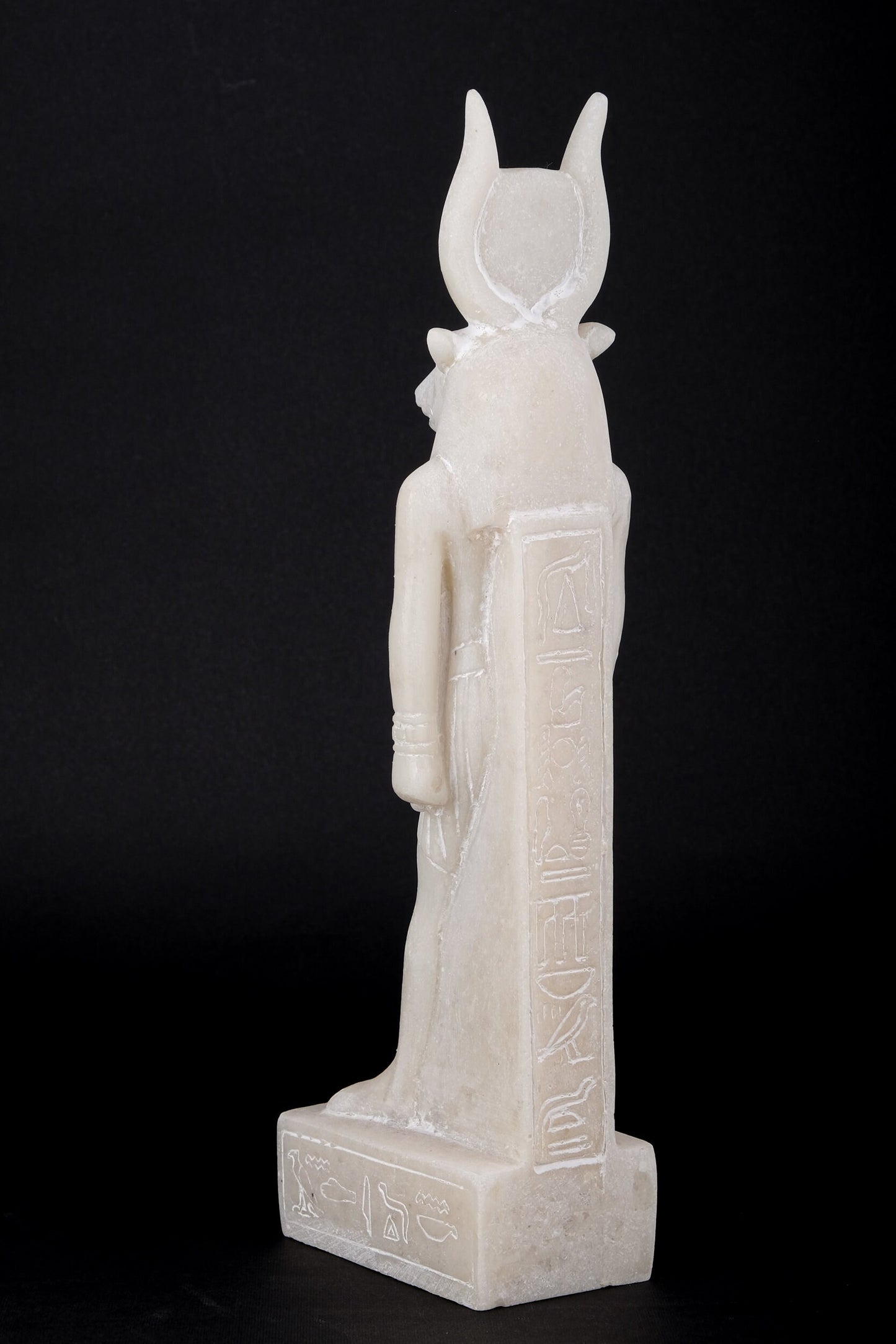 Vintage Ancient Egyptian statue of Hathor white sculpture marble stone made in Egypt