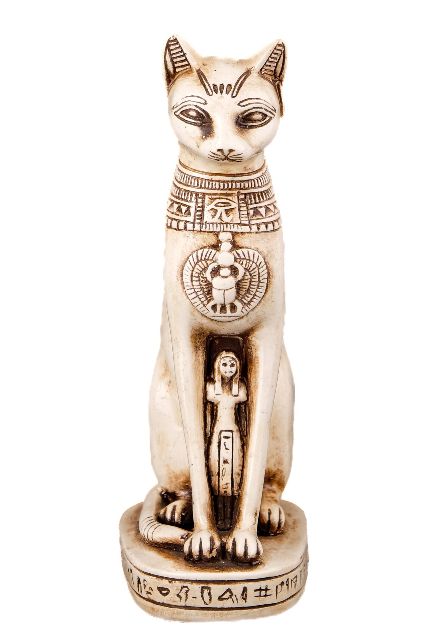 Ancient Egyptian statue of Bastet cat heavy limestone stone made in Egypt