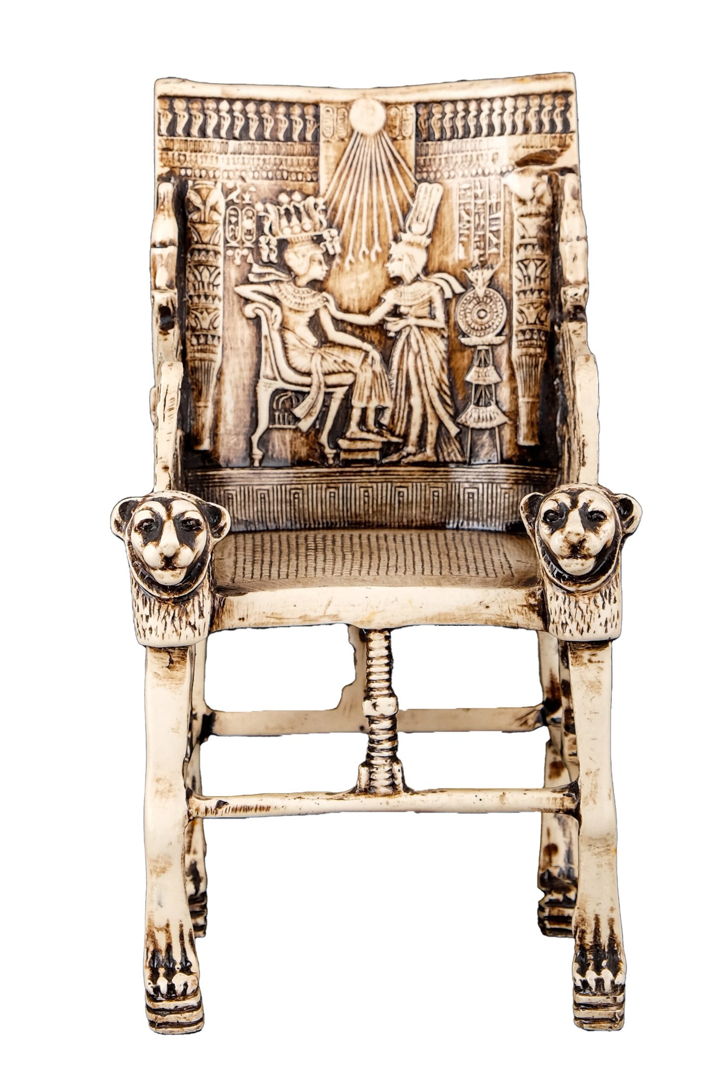 Gorgeous king Tutankhamun Throne - Handmade from limestone - Replica - handmade - made in Egypt