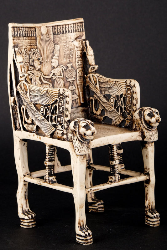 Gorgeous king Tutankhamun Throne - Handmade from limestone - Replica - handmade - made in Egypt