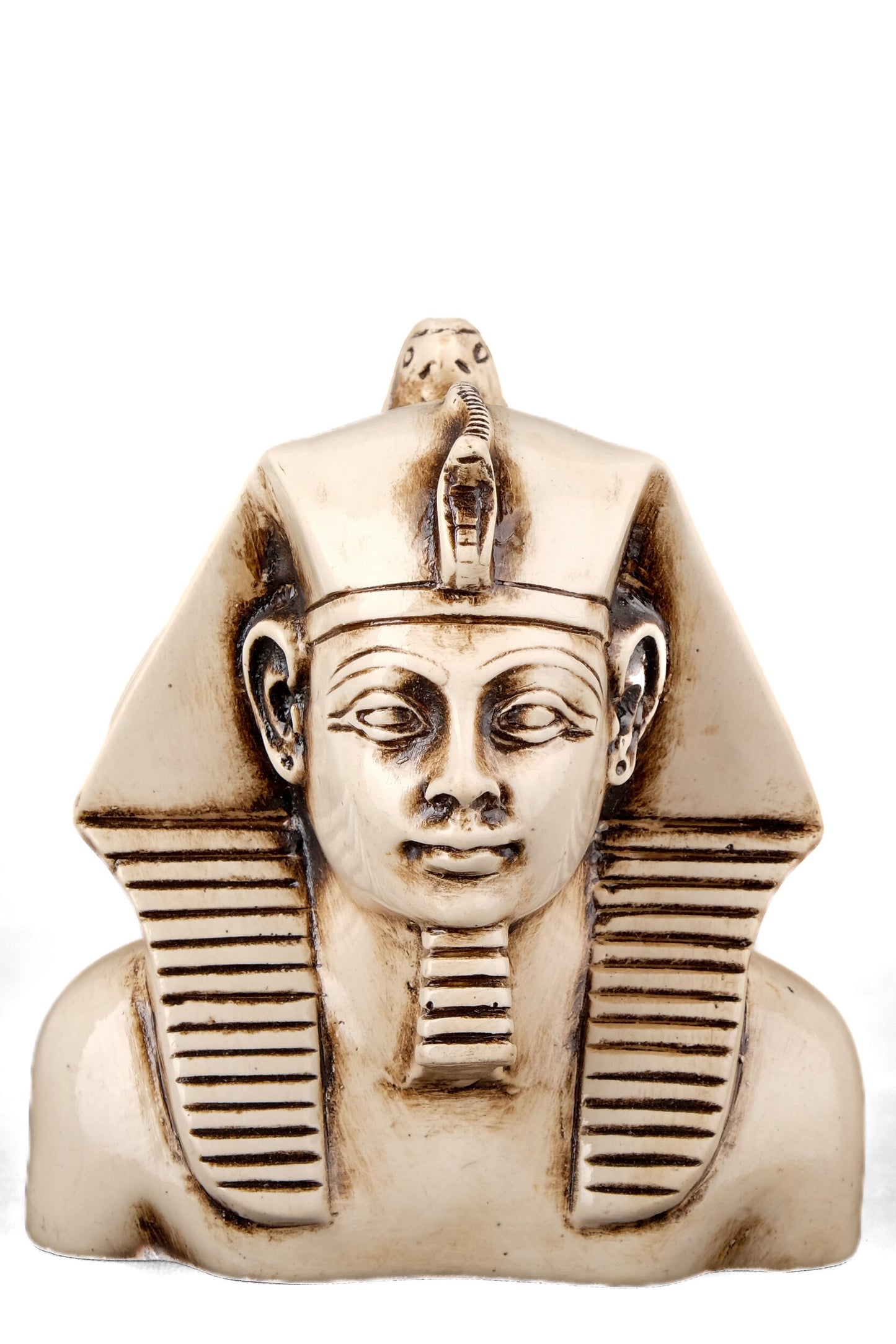 ancient Egyptian bust of King Khafre with a Falcon on his head heavy solid stone made in Egypt