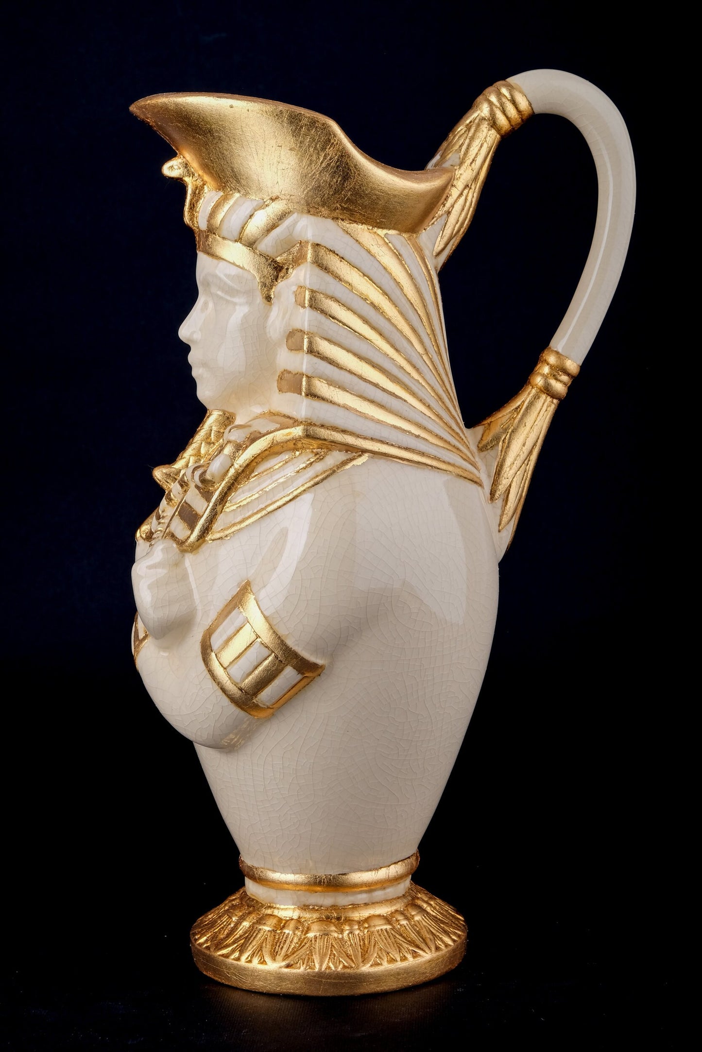 Amazing Egyptian vase of king Tutankhamun Sculpture porcelain handmade with gold leaf hand painted made in Egypt