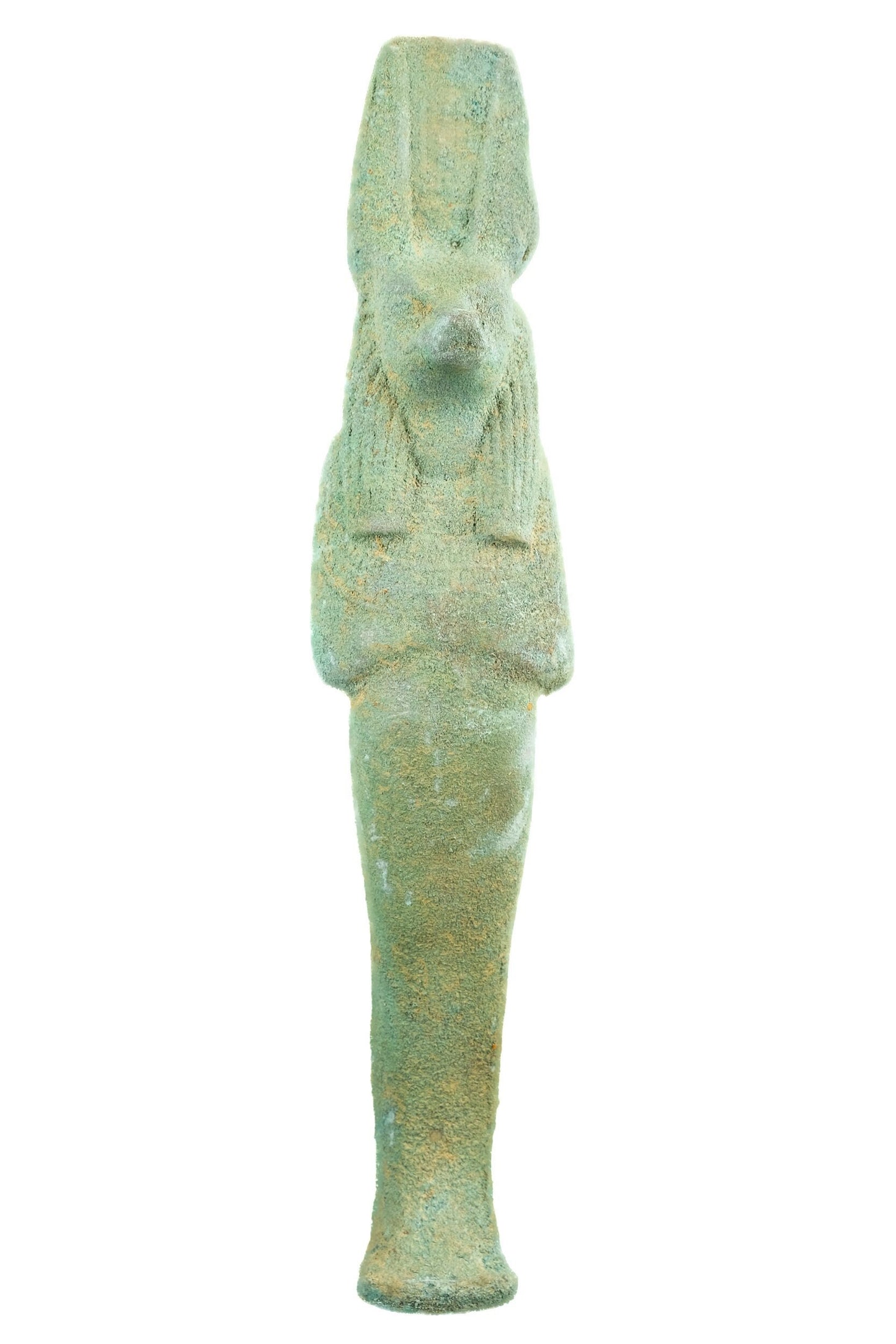 Ancient Egyptian statue of Anubis Jackal Symbol of afterlife and mummification standing in form mummy with jackal head - made in Egypt