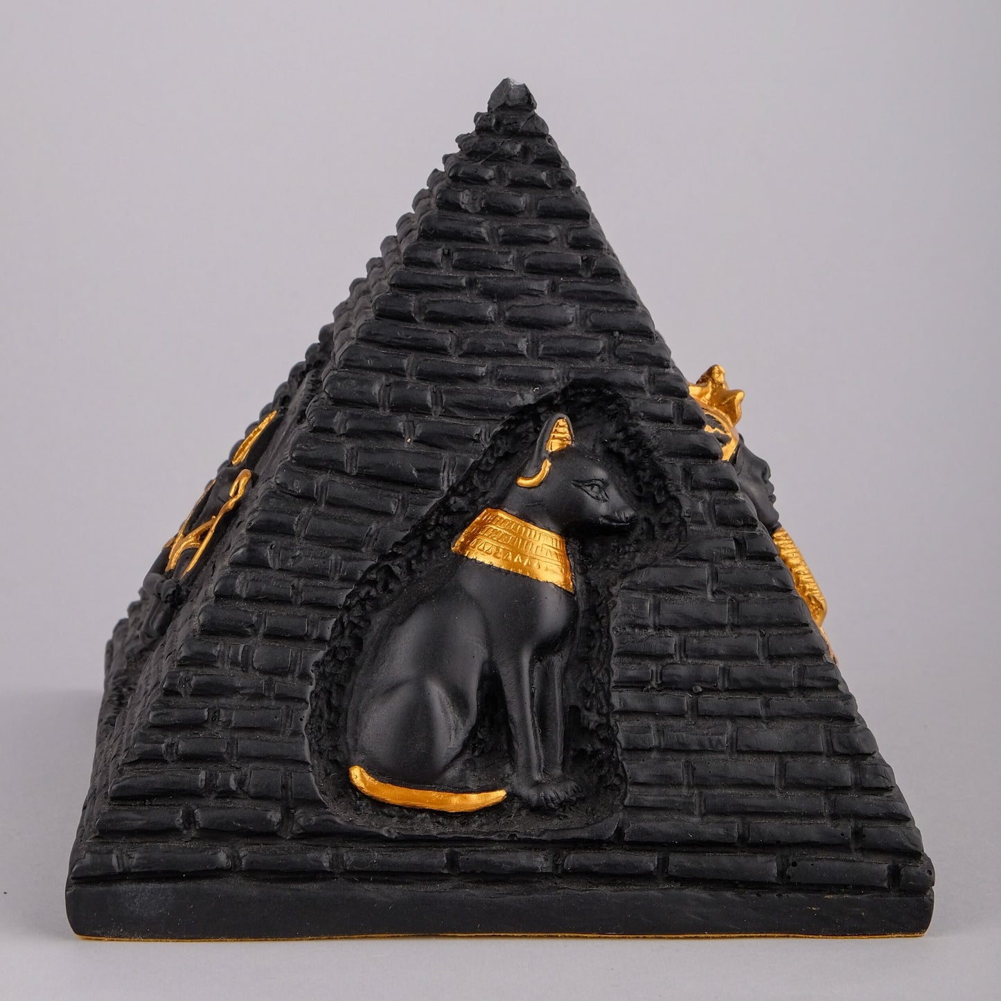 Ancient Egyptian pyramid Art pharaonic inscriptions black and gold made in Egypt