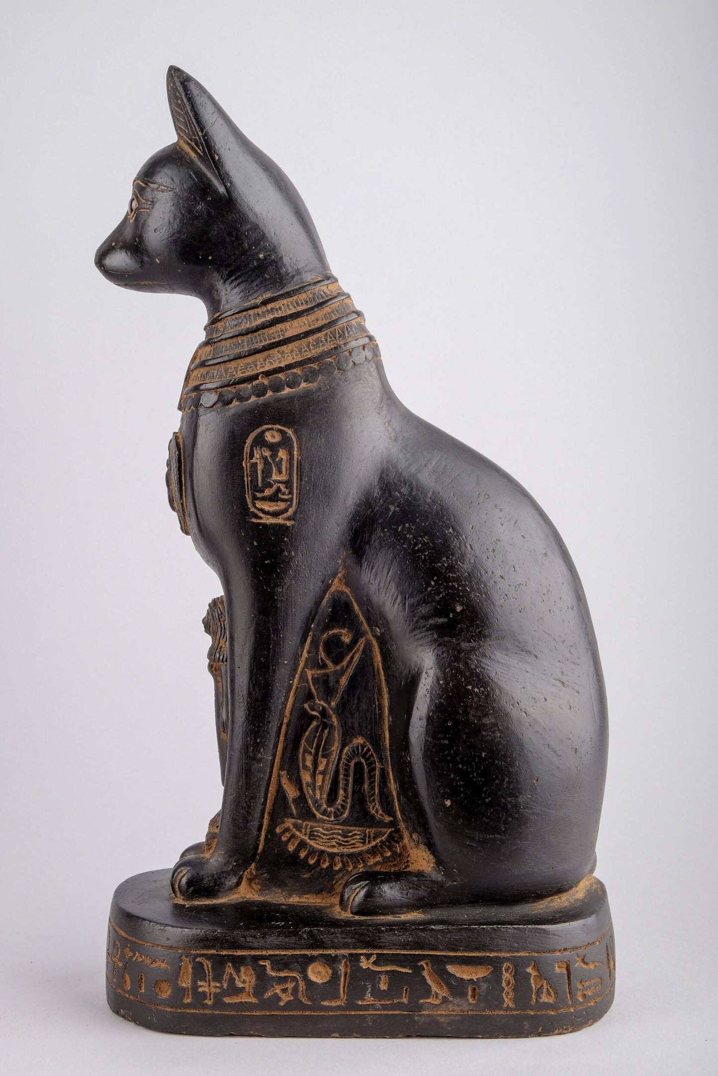 Handmade Bastet goddess statue - home decor cat - Cat statue - heavy black stone made in Egypt