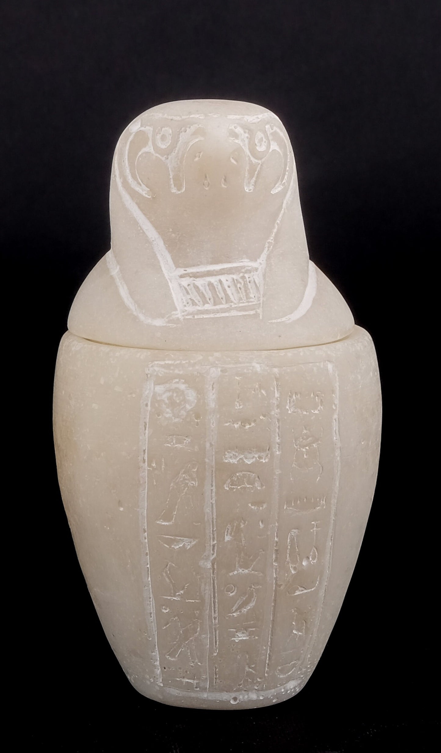 Canopic jars Sons of Horus sculpture Set four Egyptian Art Alabaster stone made in Egypt