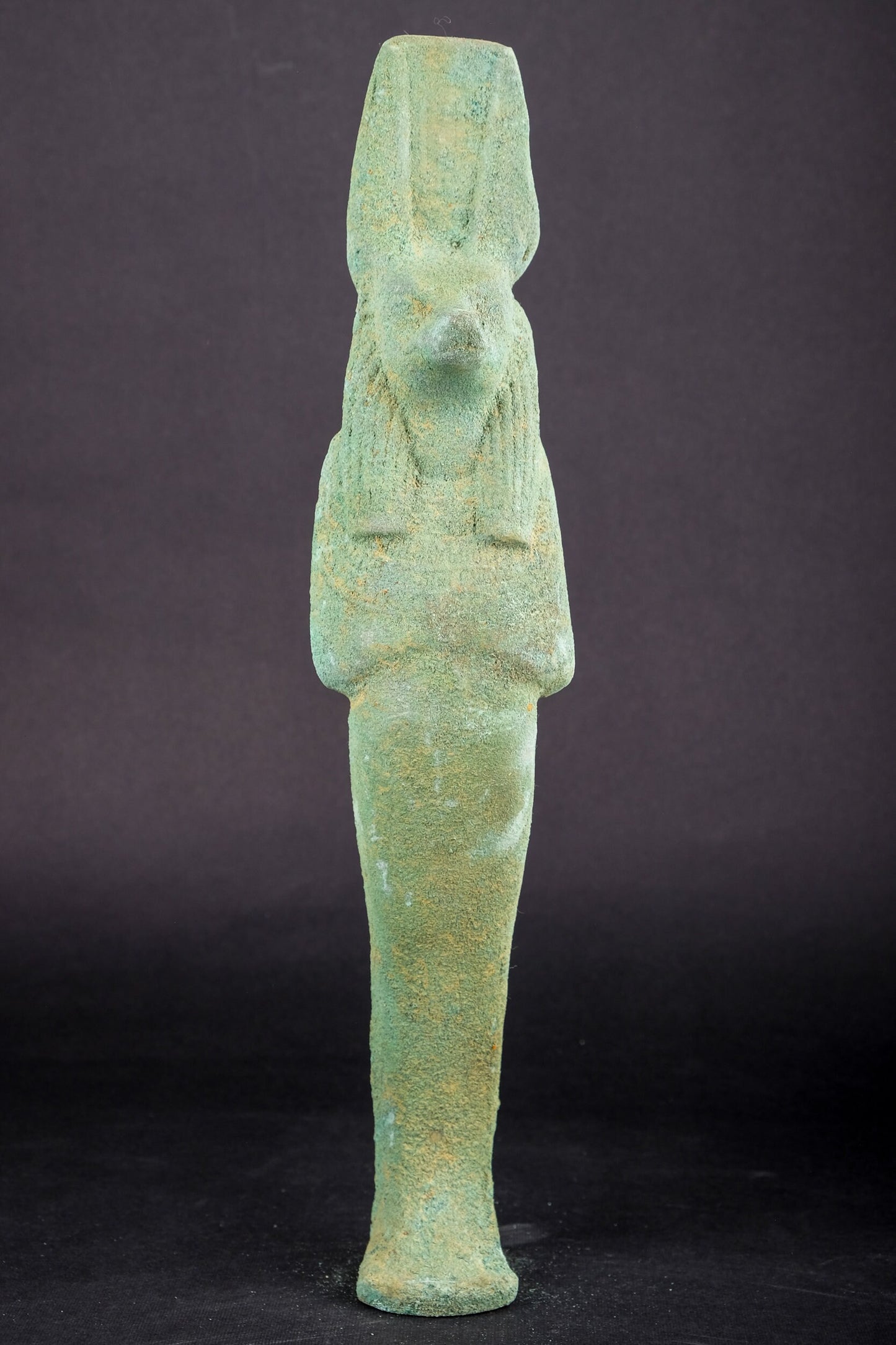 Ancient Egyptian statue of Anubis Jackal Symbol of afterlife and mummification standing in form mummy with jackal head - made in Egypt