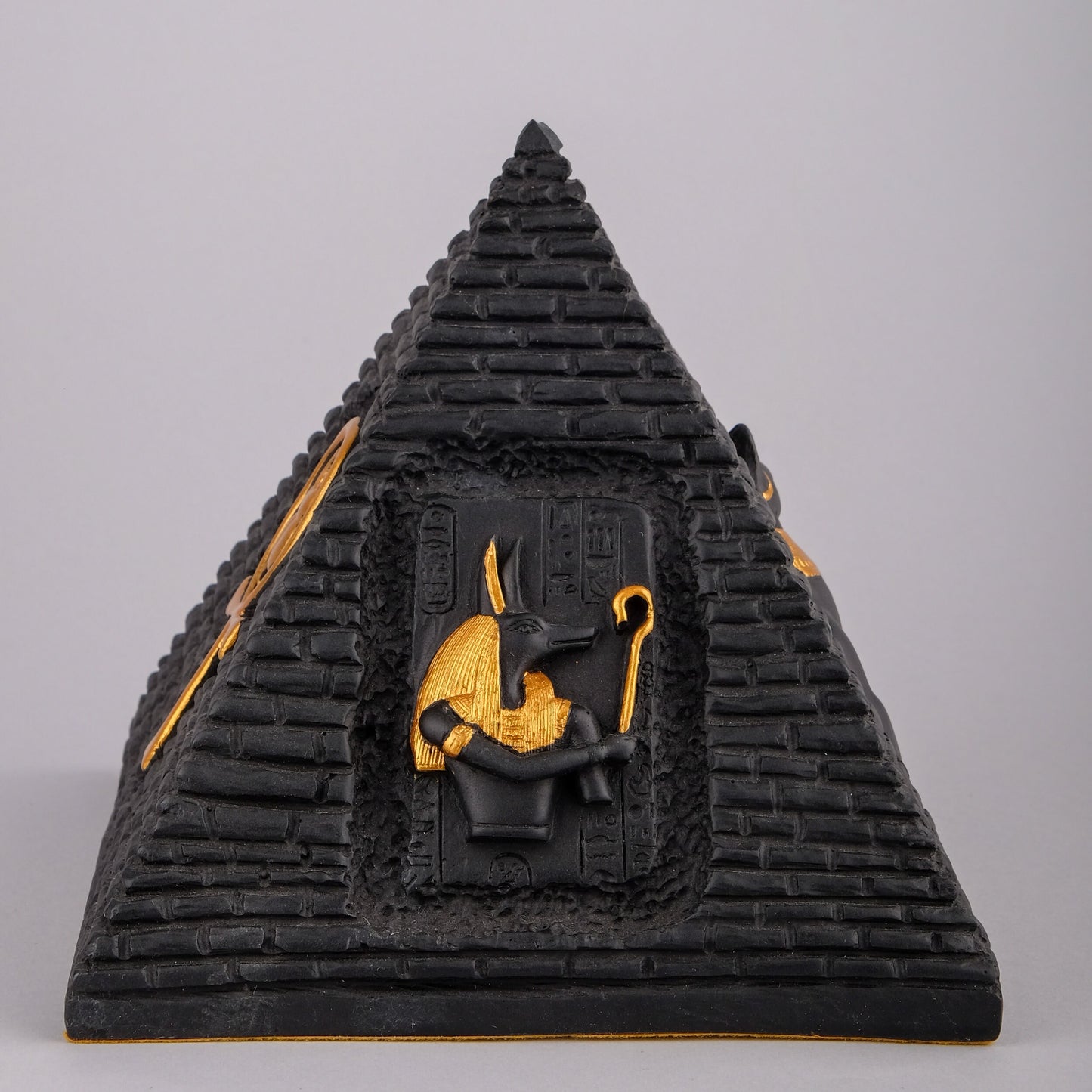 Ancient Egyptian pyramid Art pharaonic inscriptions black and gold made in Egypt