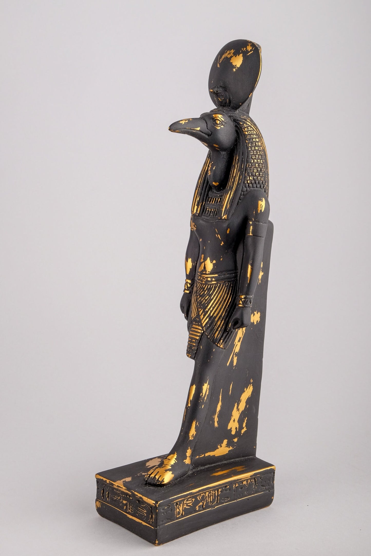 Ancient Egyptian statue of Thoth God of moon, magic, and master of knowledge - Handcrafted in acombination of gold and black Made in Egypt